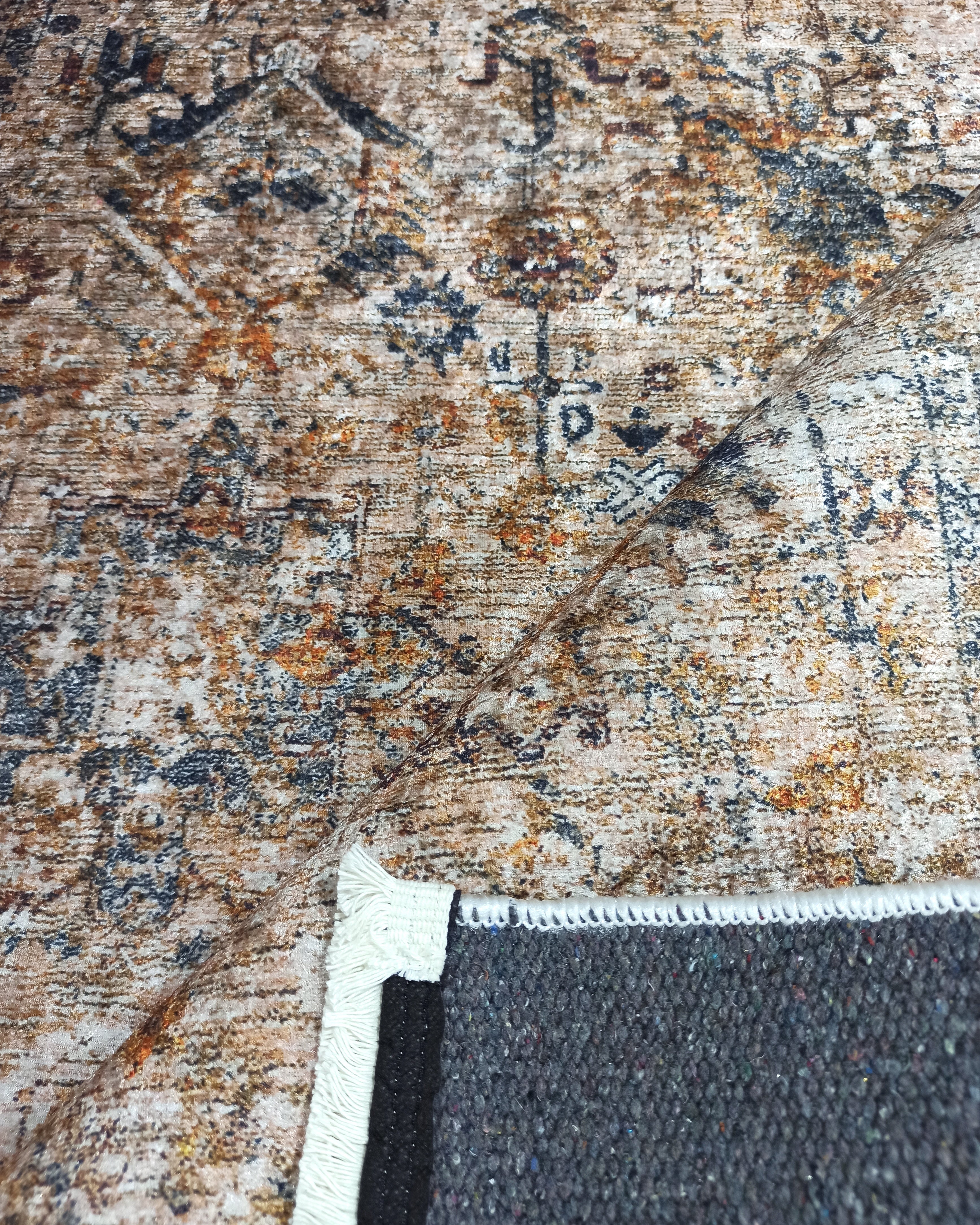 Persian Style Brown Beige Vintage Design Rug