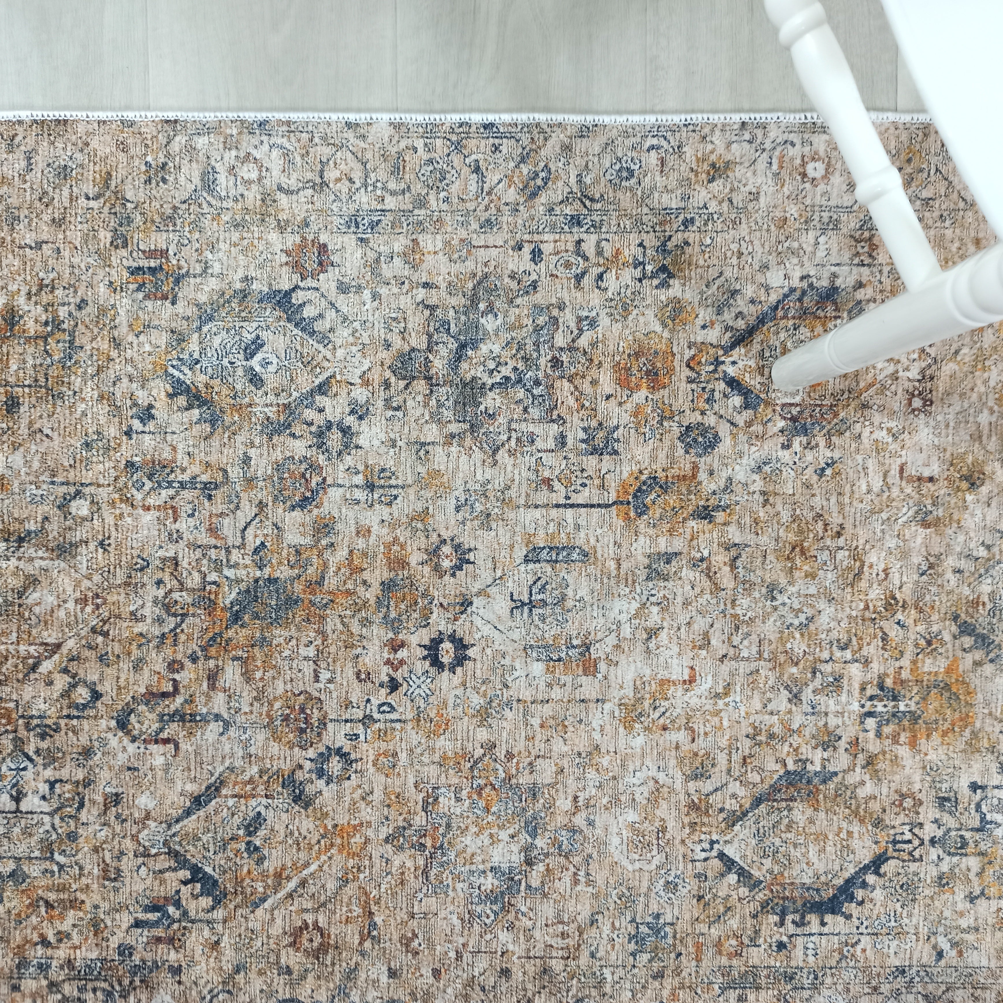 Persian Style Brown Beige Vintage Design Rug