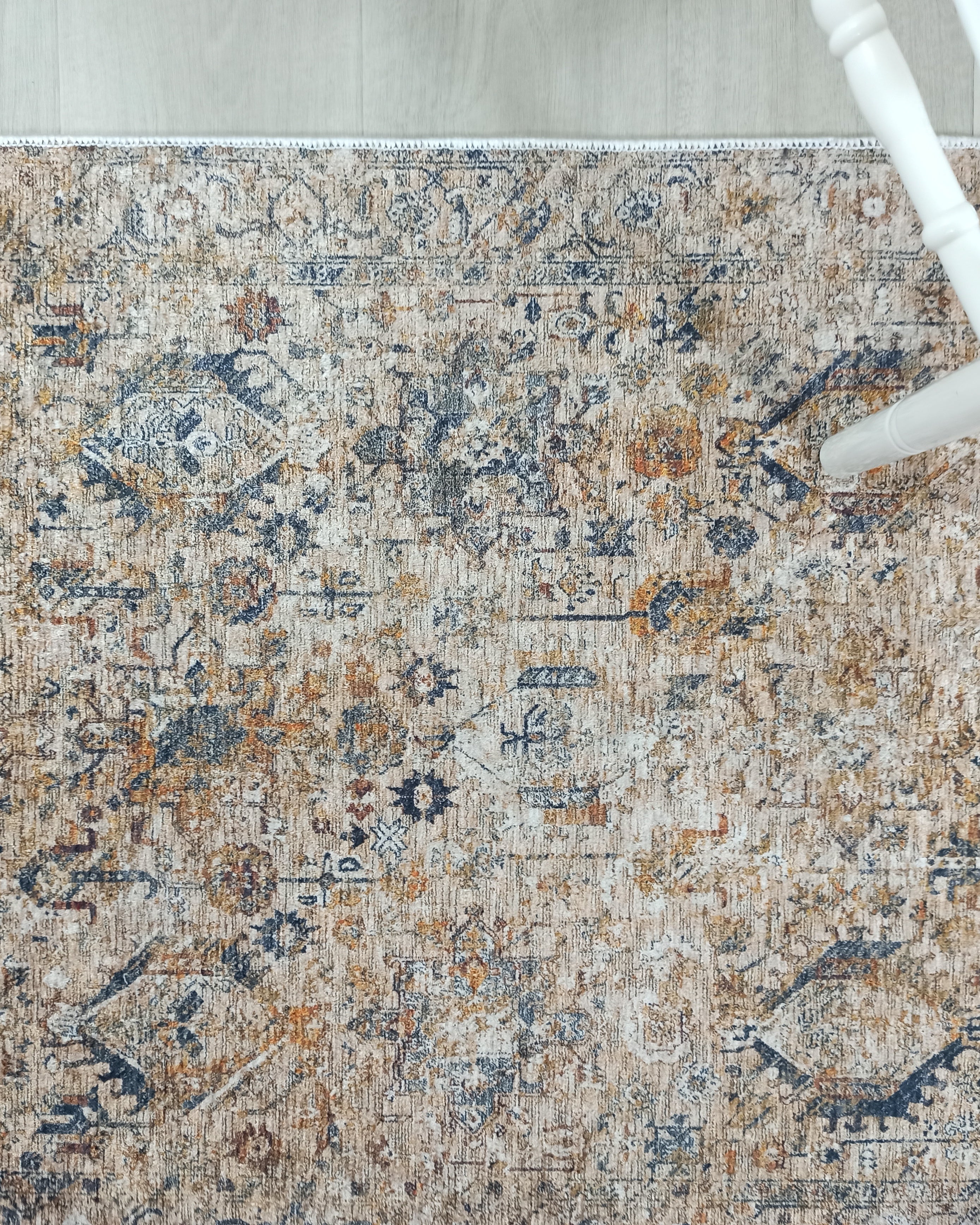 Persian Style Brown Beige Vintage Design Rug