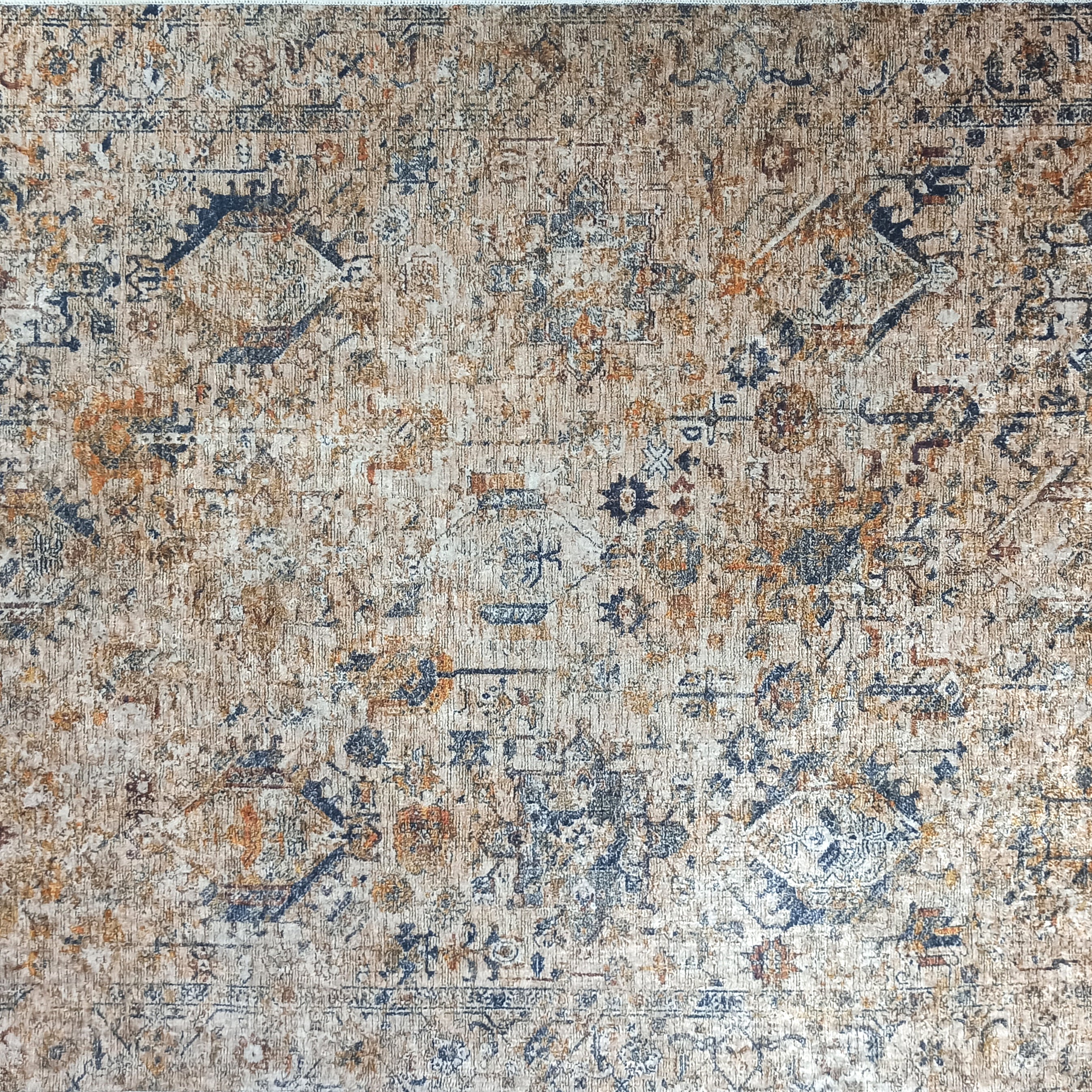 Persian Style Brown Beige Vintage Design Rug