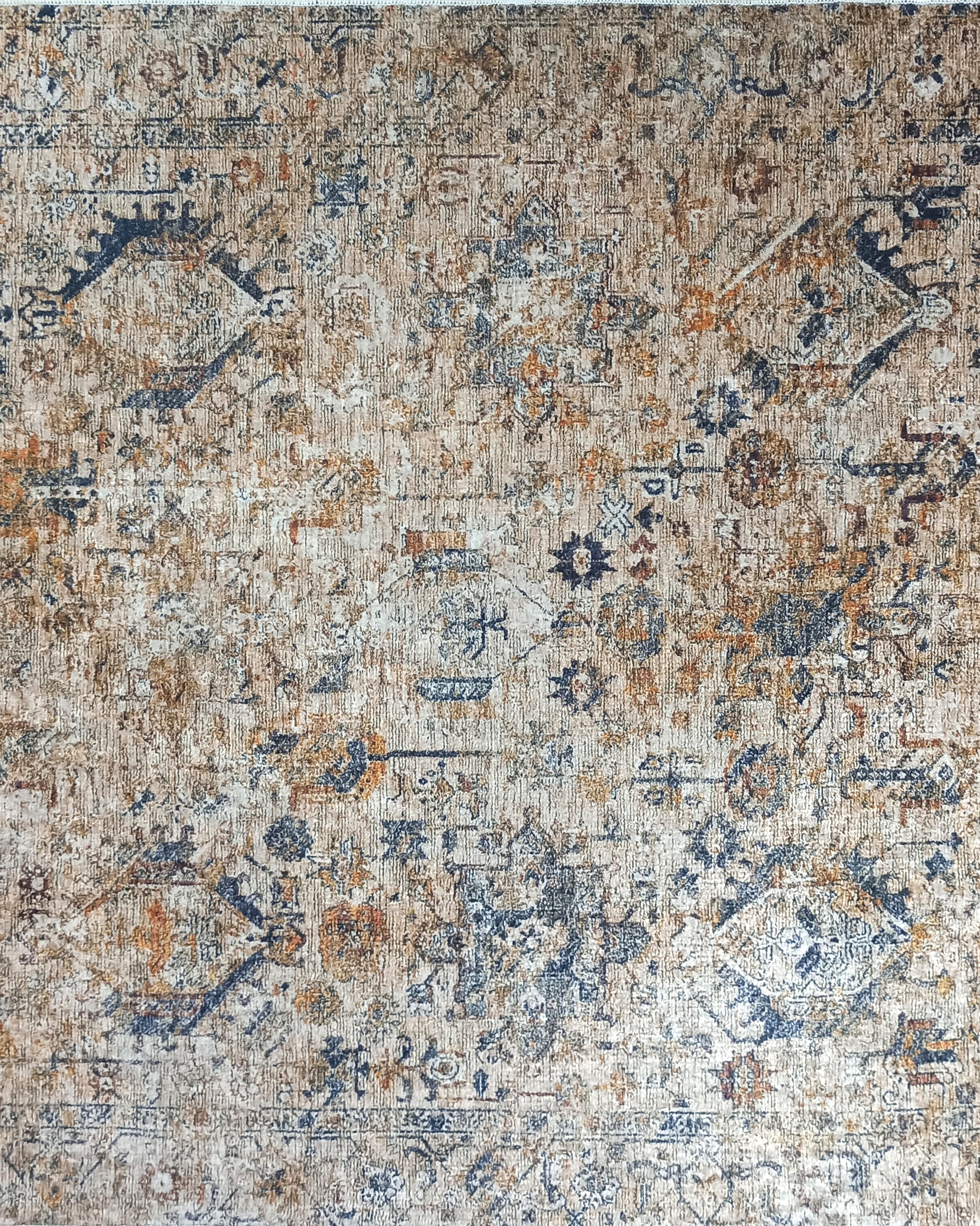 Persian Style Brown Beige Vintage Design Rug