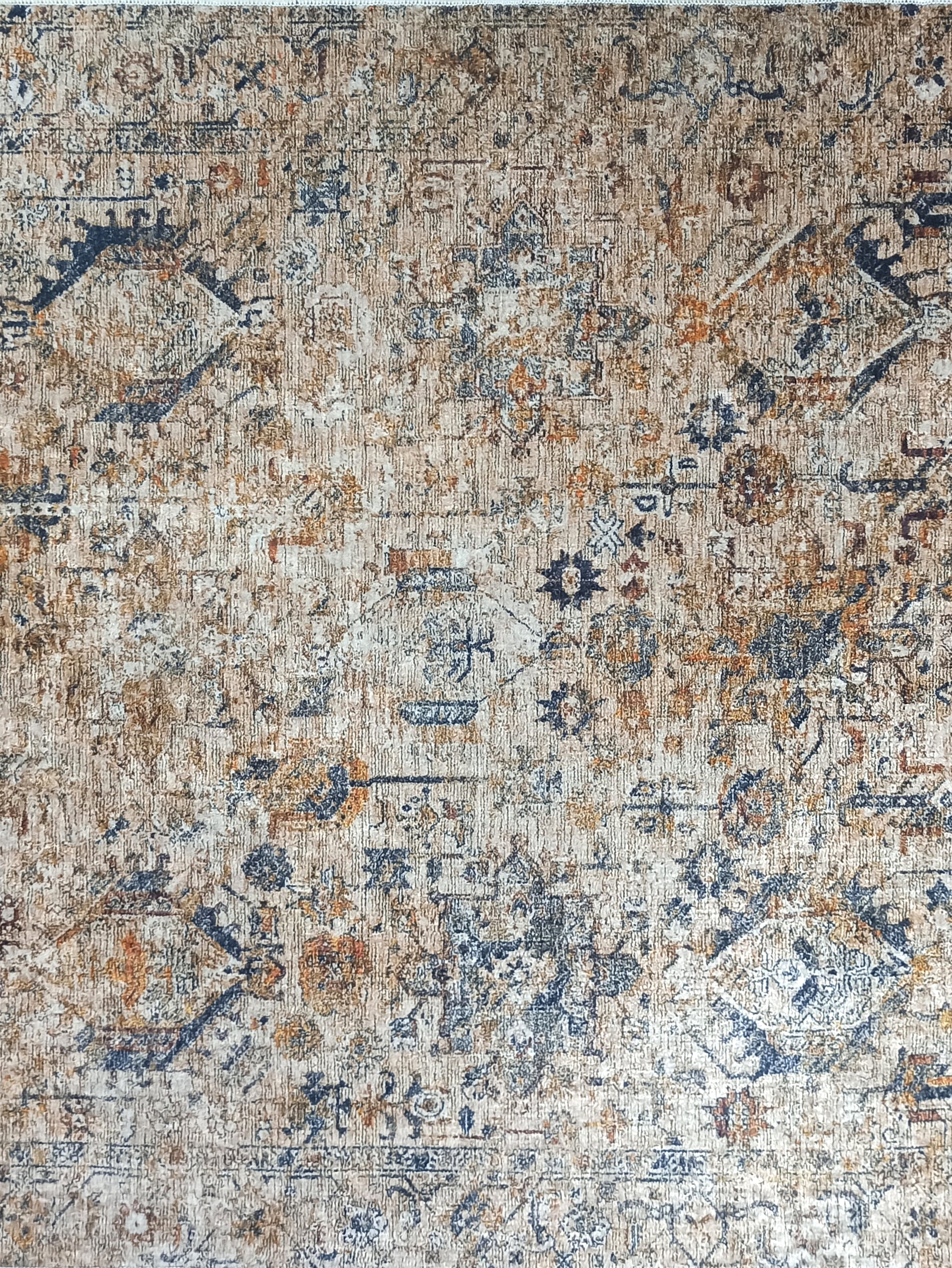 Persian Style Brown Beige Vintage Design Rug