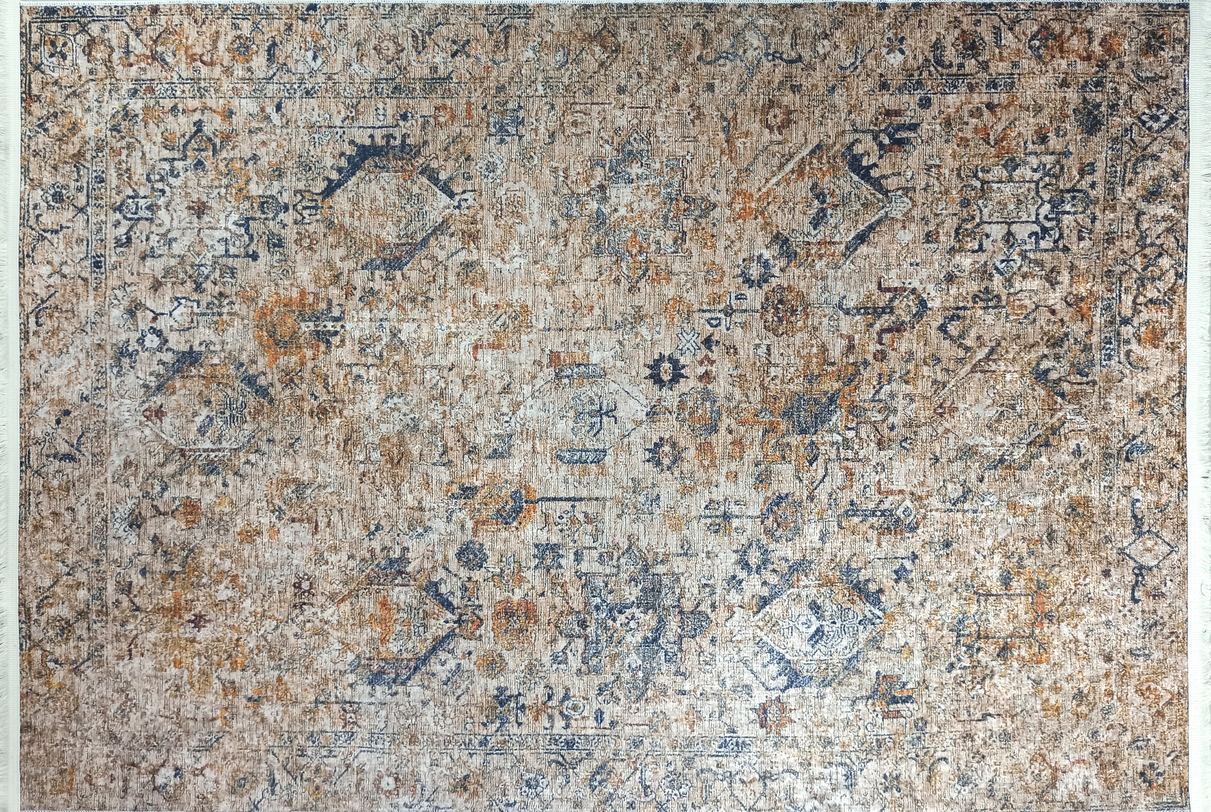 Persian Style Brown Beige Vintage Design Rug