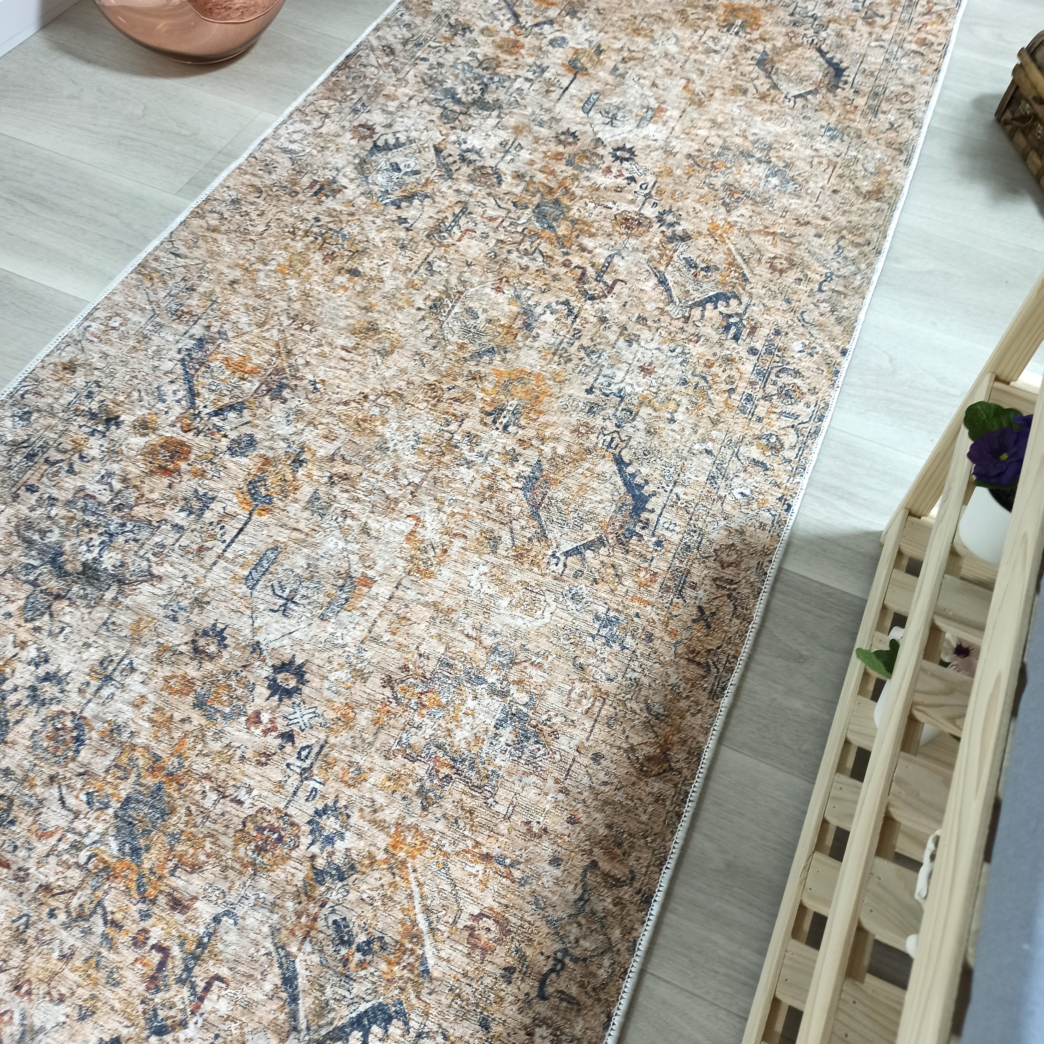 Persian Style Brown Beige Vintage Design Rug