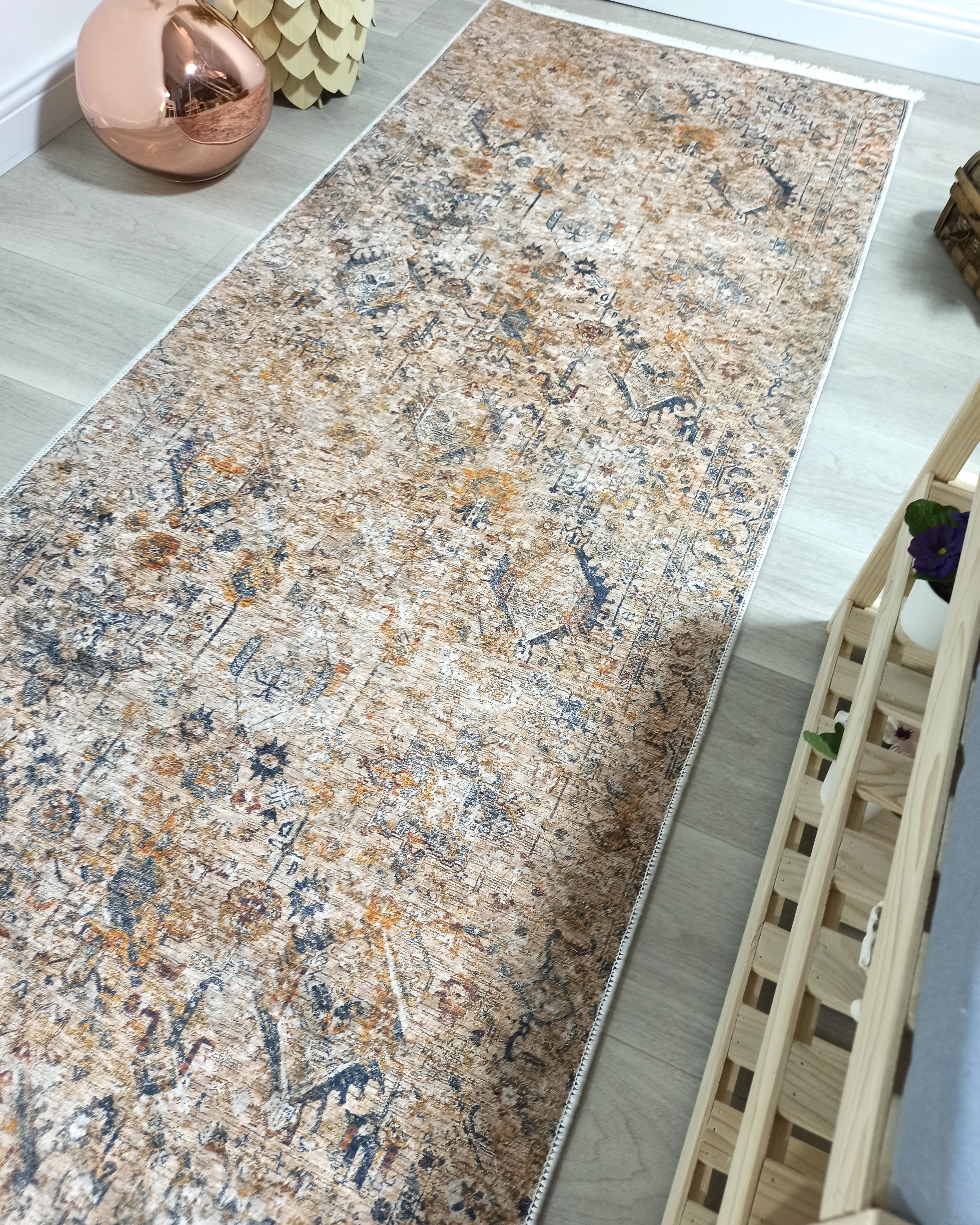 Persian Style Brown Beige Vintage Design Rug