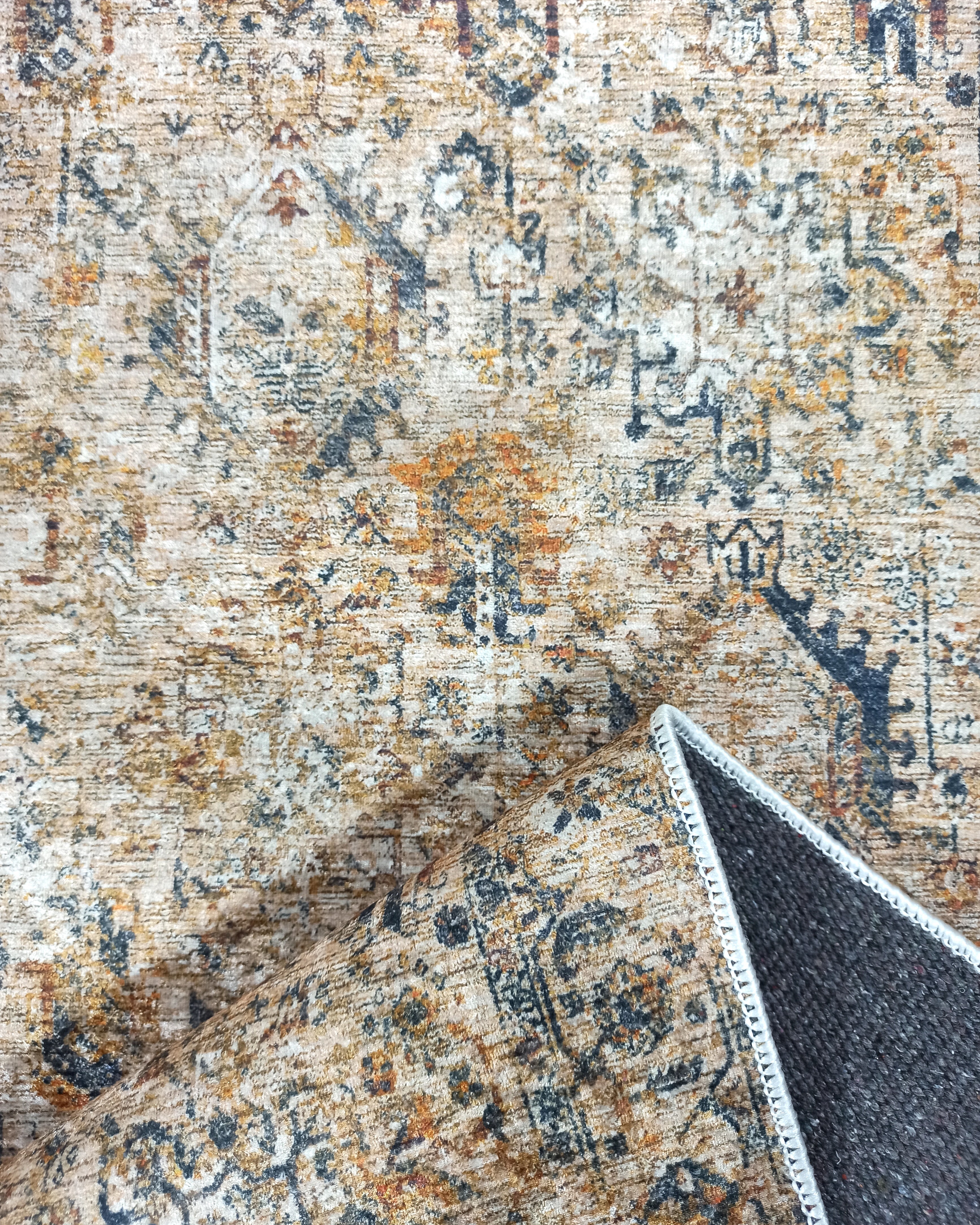 Persian Style Brown Beige Vintage Design Rug