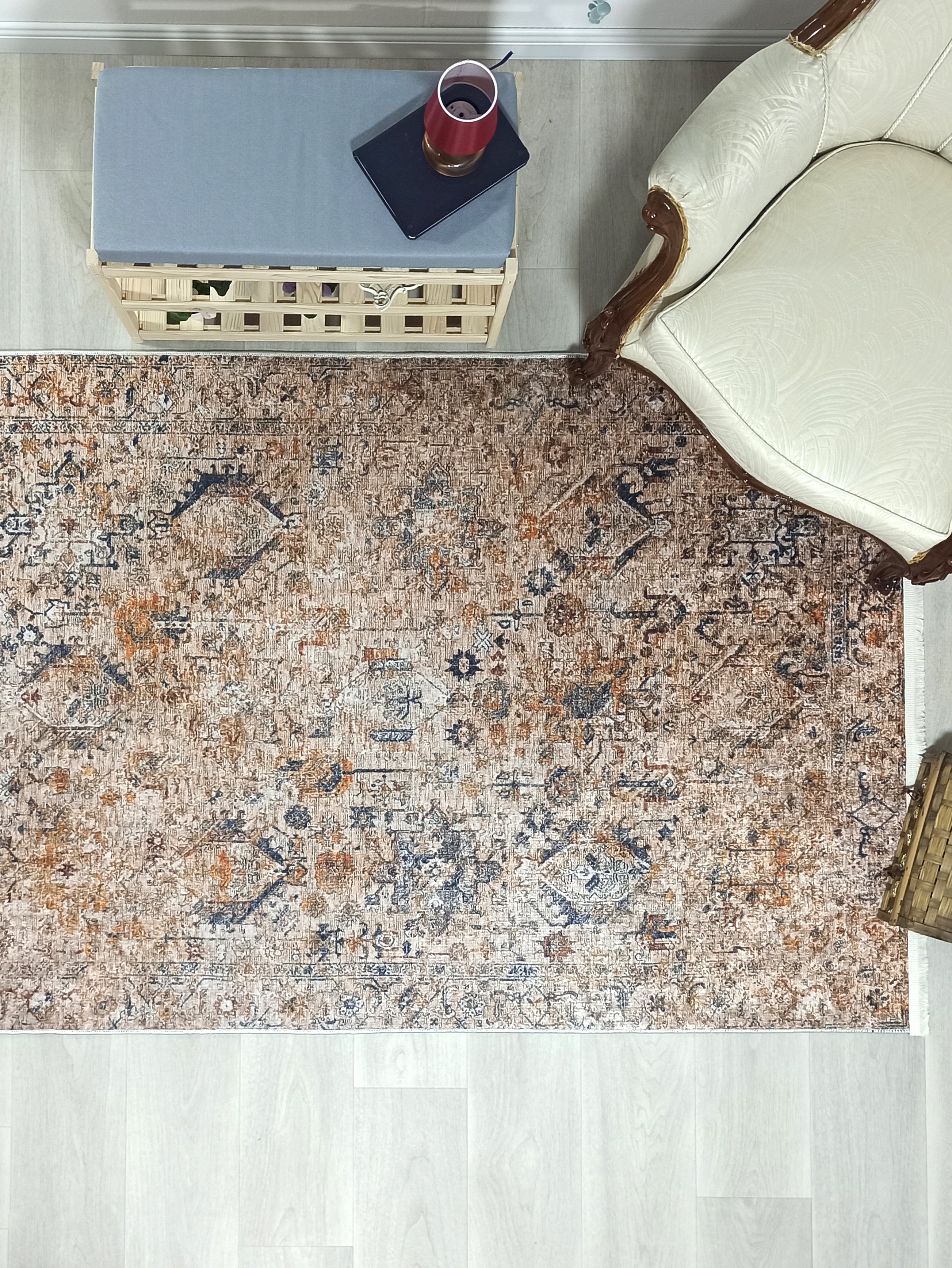 Persian Style Brown Beige Vintage Design Rug