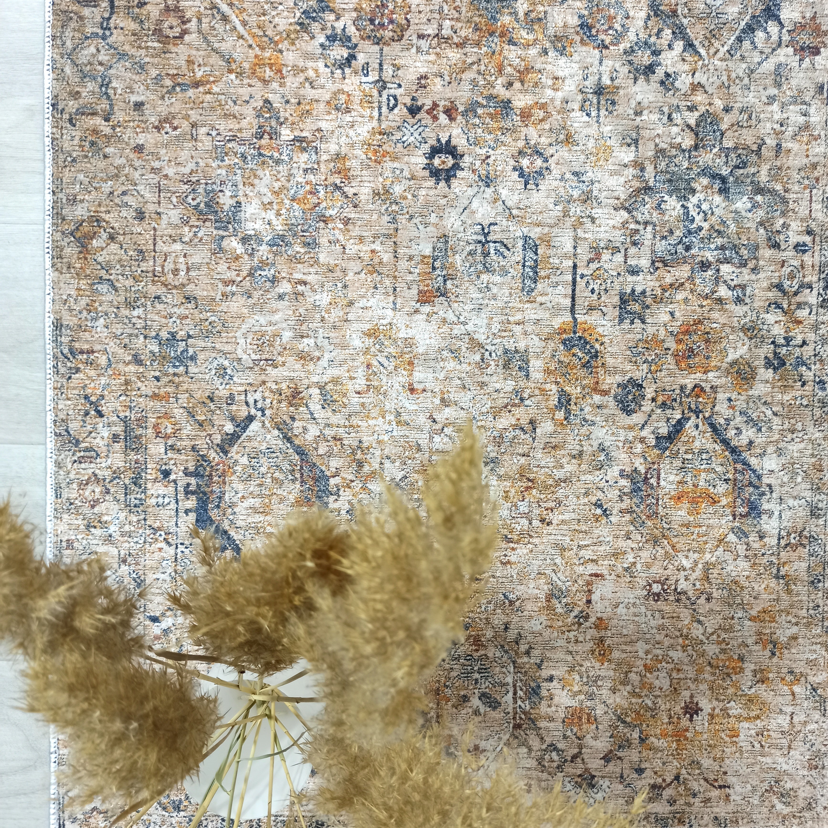 Persian Style Brown Beige Vintage Design Rug