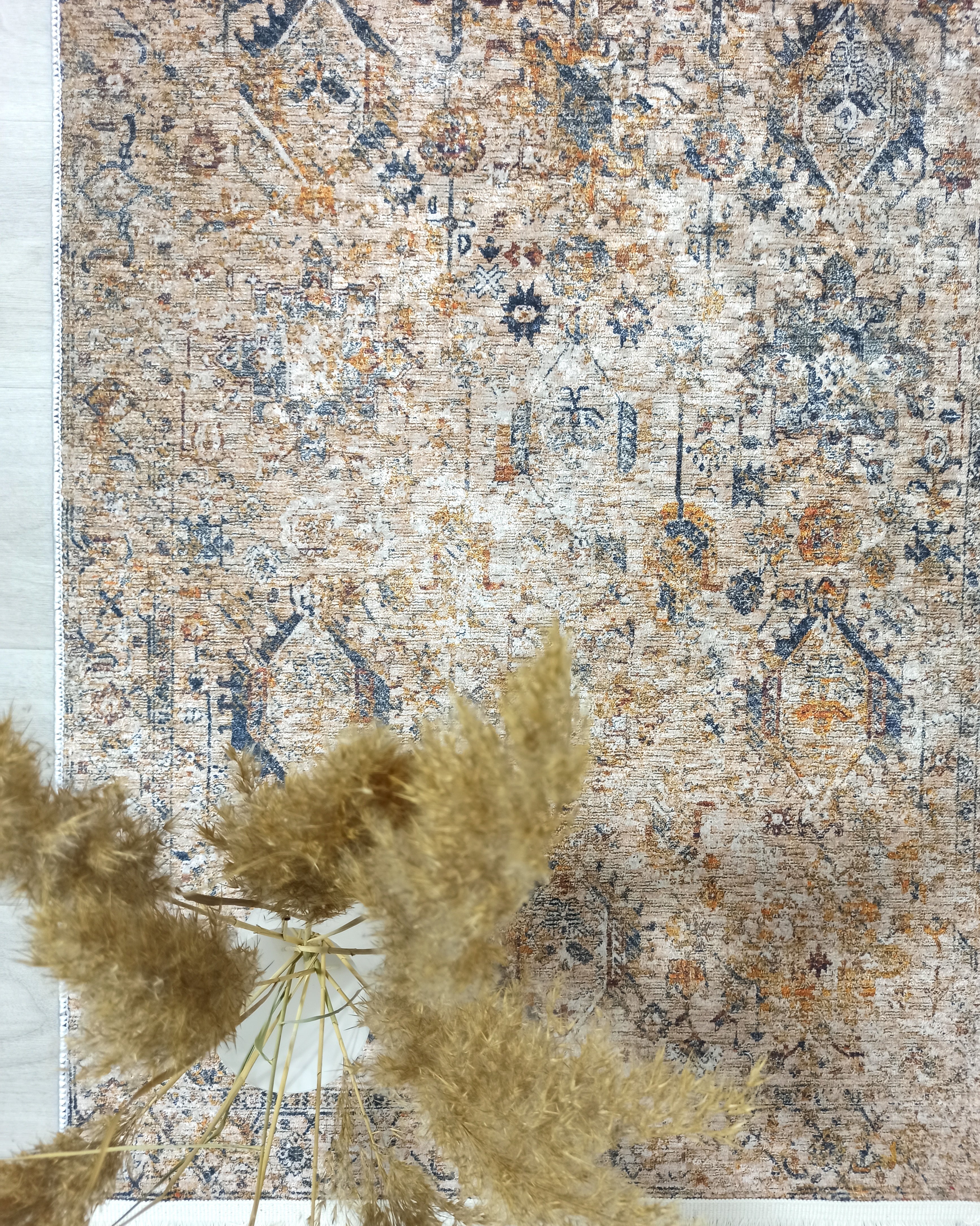 Persian Style Brown Beige Vintage Design Rug