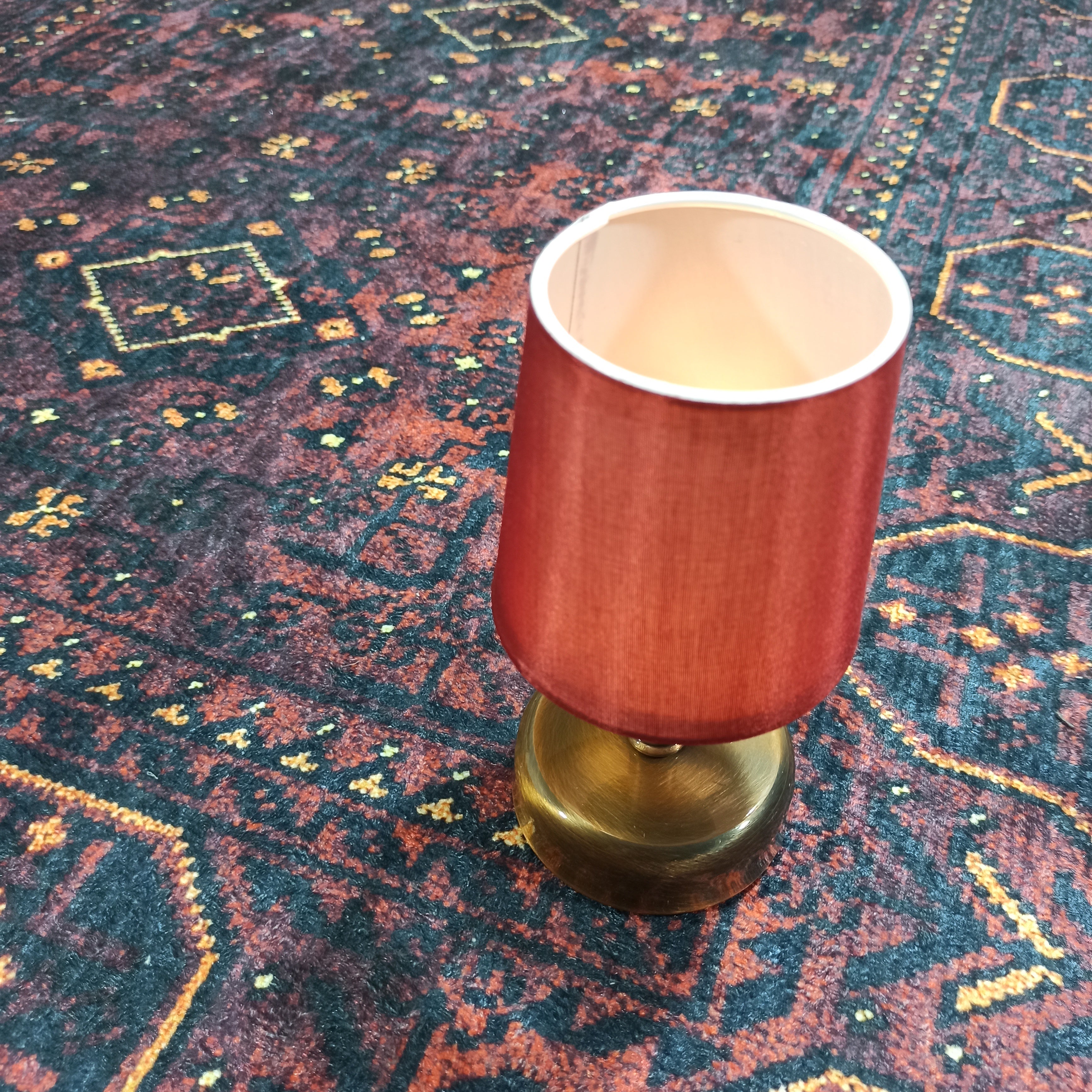 Turkish Oushak Traditional Mid-century Red Navy Blue Rug