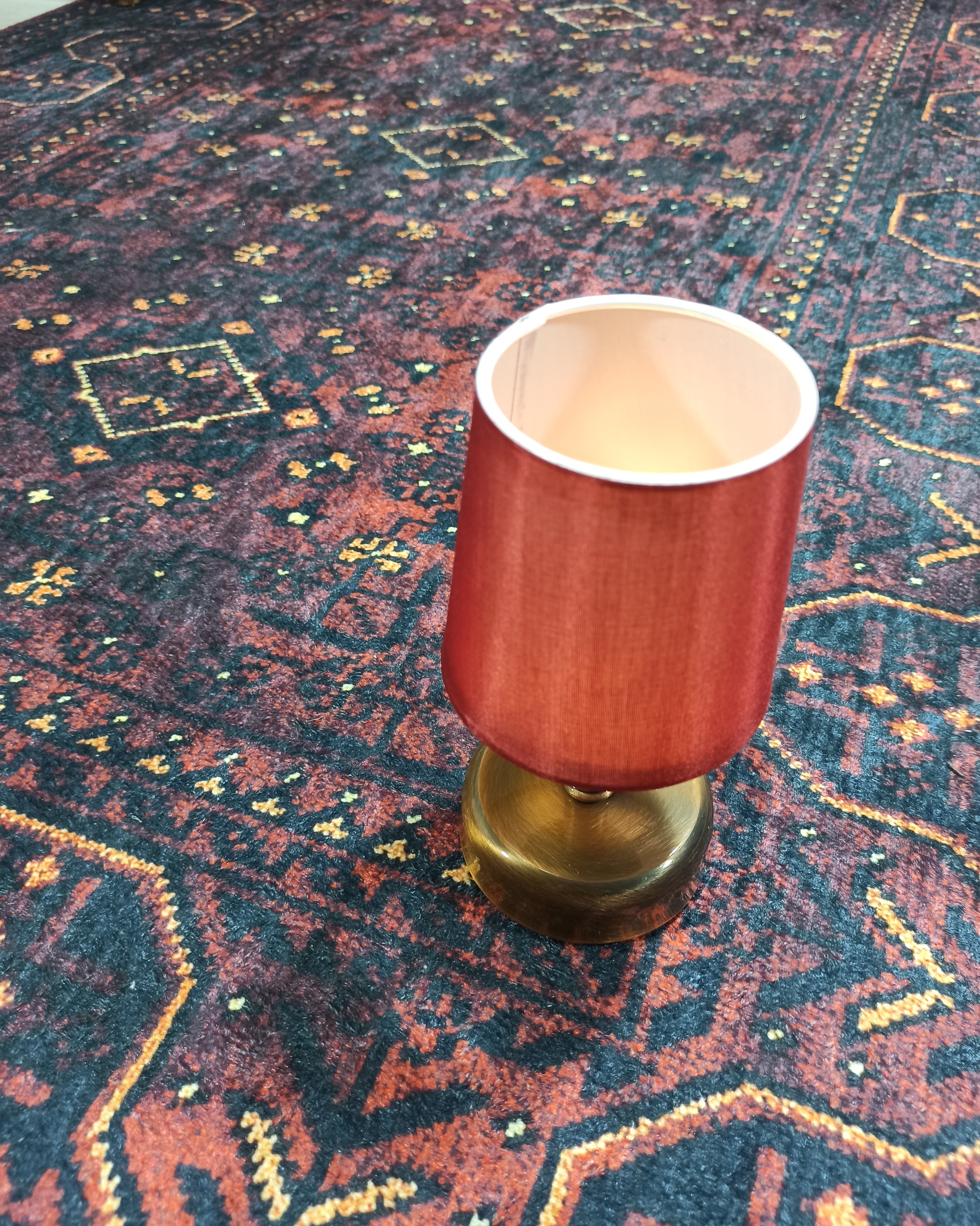 Turkish Oushak Traditional Mid-century Red Navy Blue Rug