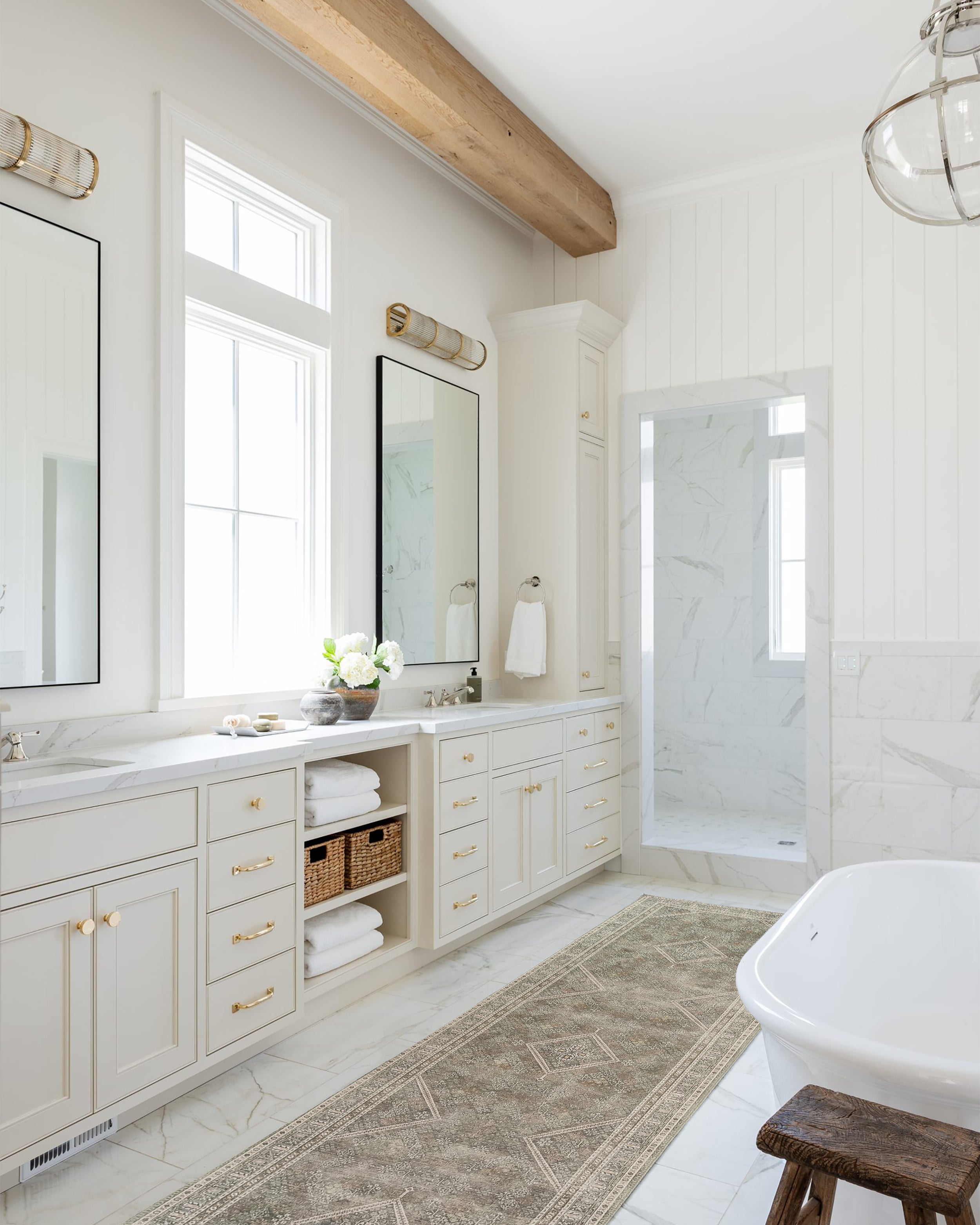 Nila Turkish Vintage Geometric Green & Olive Rug