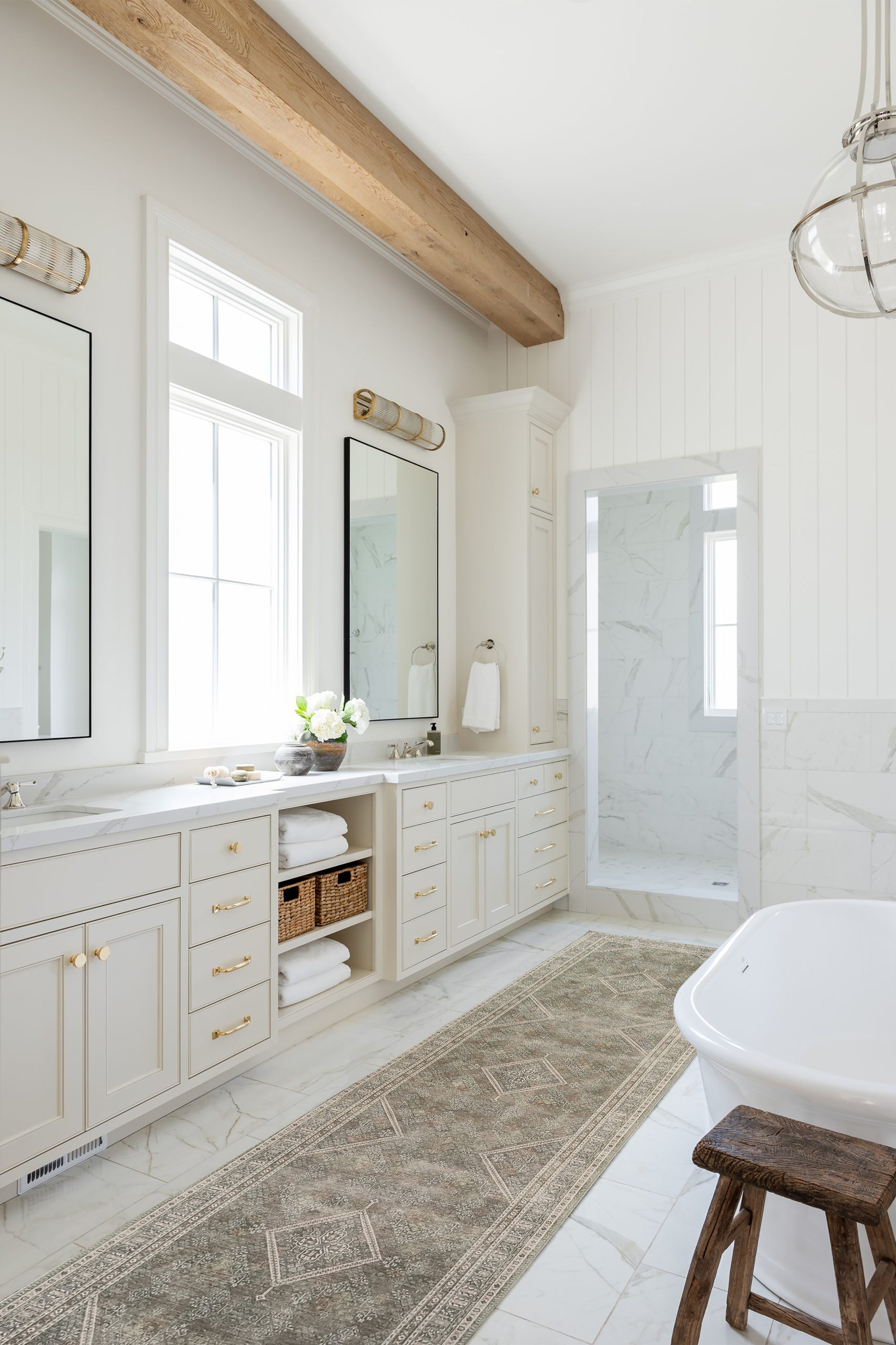 Nila Turkish Vintage Geometric Green & Olive Rug