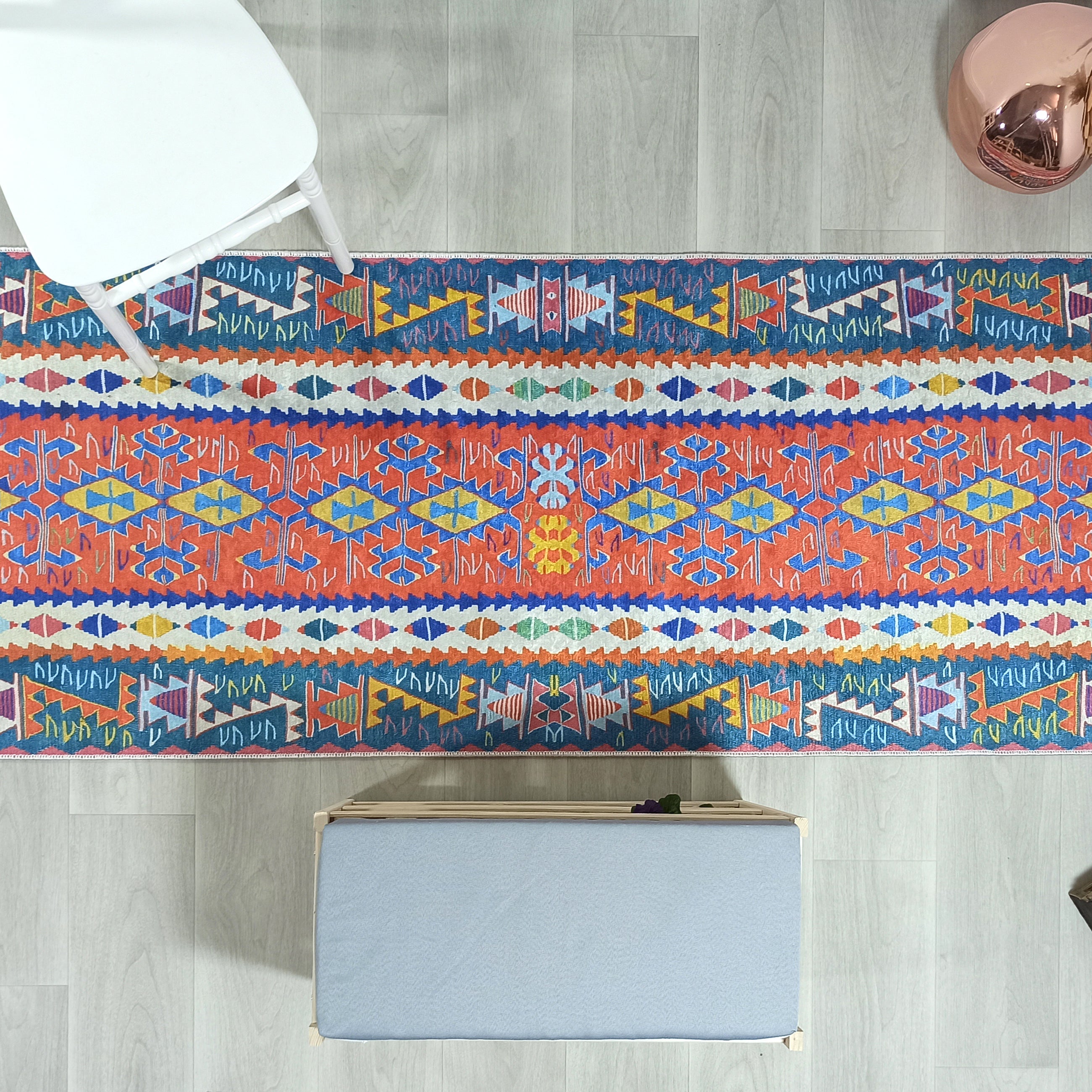 Kilim Style Runner & Rug, Multi Color Rug, Modern Home Décor