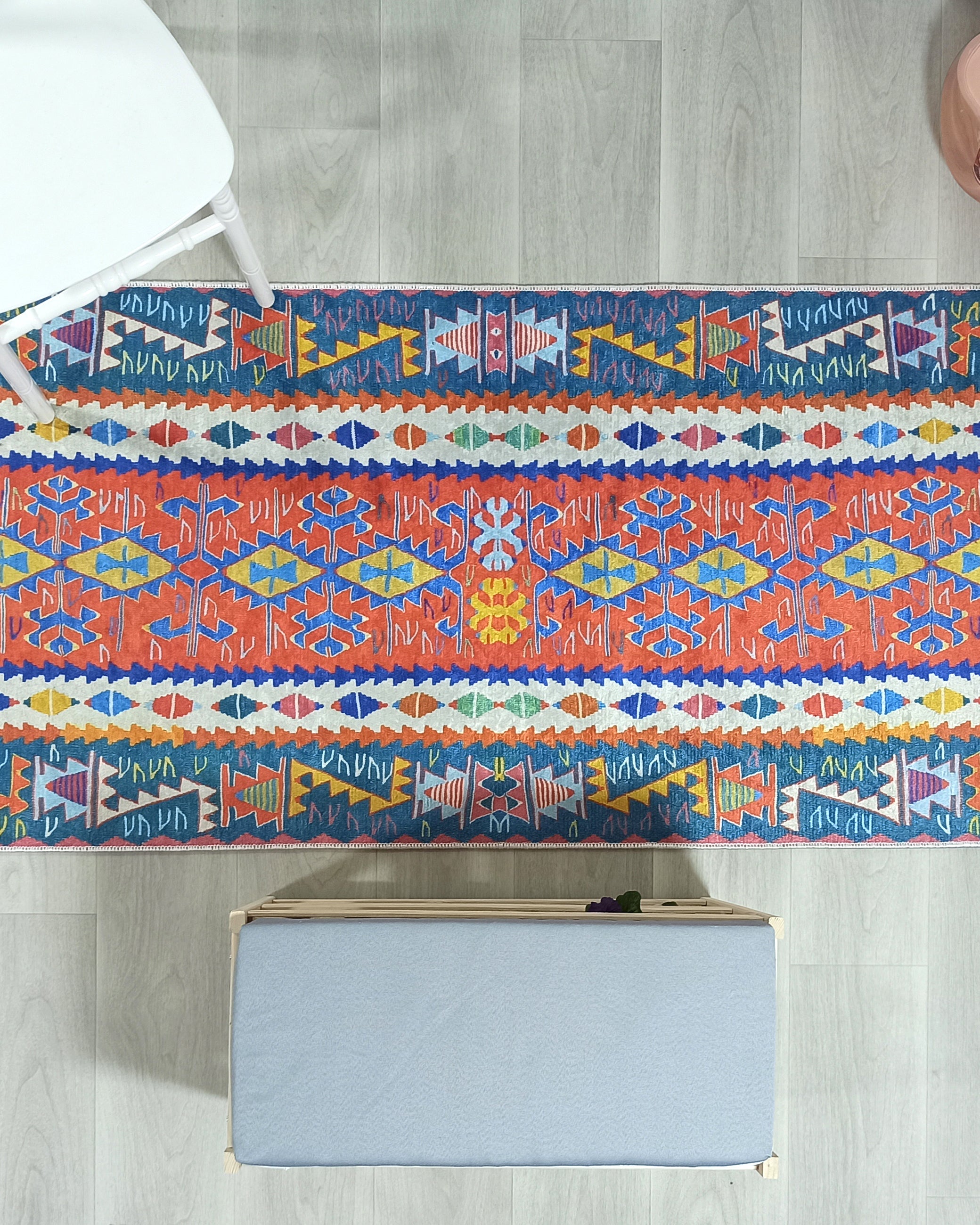 Kilim Style Runner & Rug, Multi Color Rug, Modern Home Décor