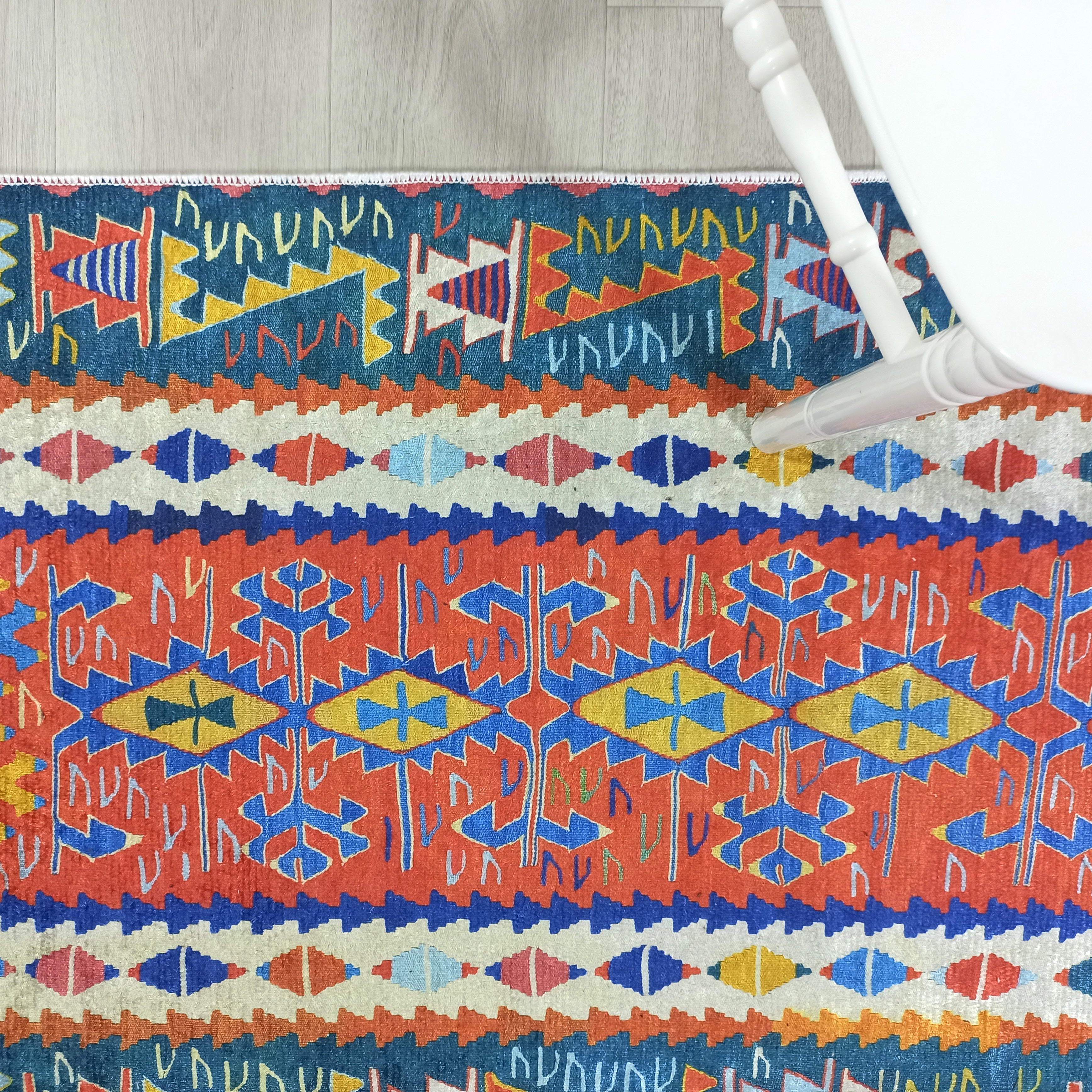 Kilim Style Runner & Rug, Multi Color Rug, Modern Home Décor