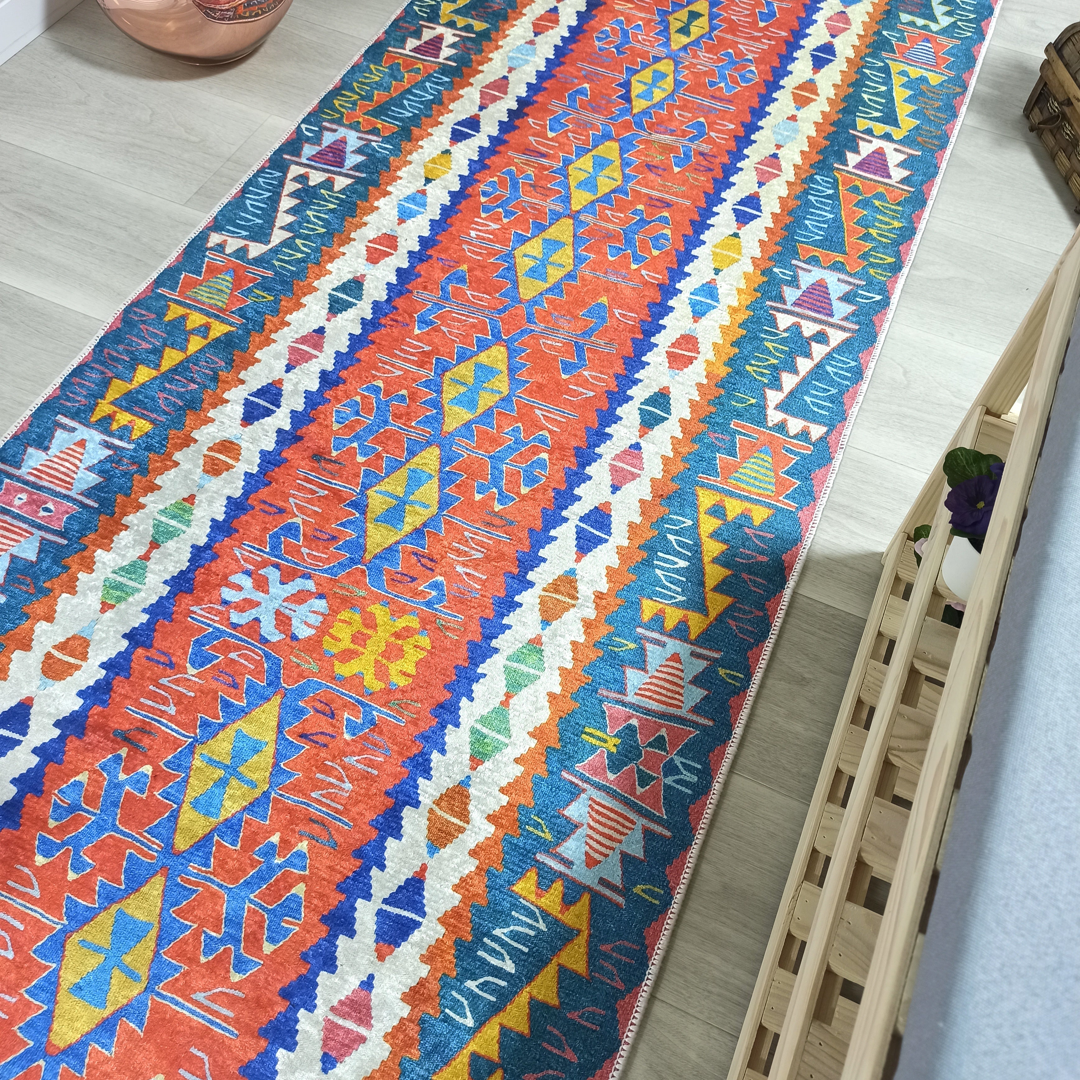 Kilim Style Runner & Rug, Multi Color Rug, Modern Home Décor