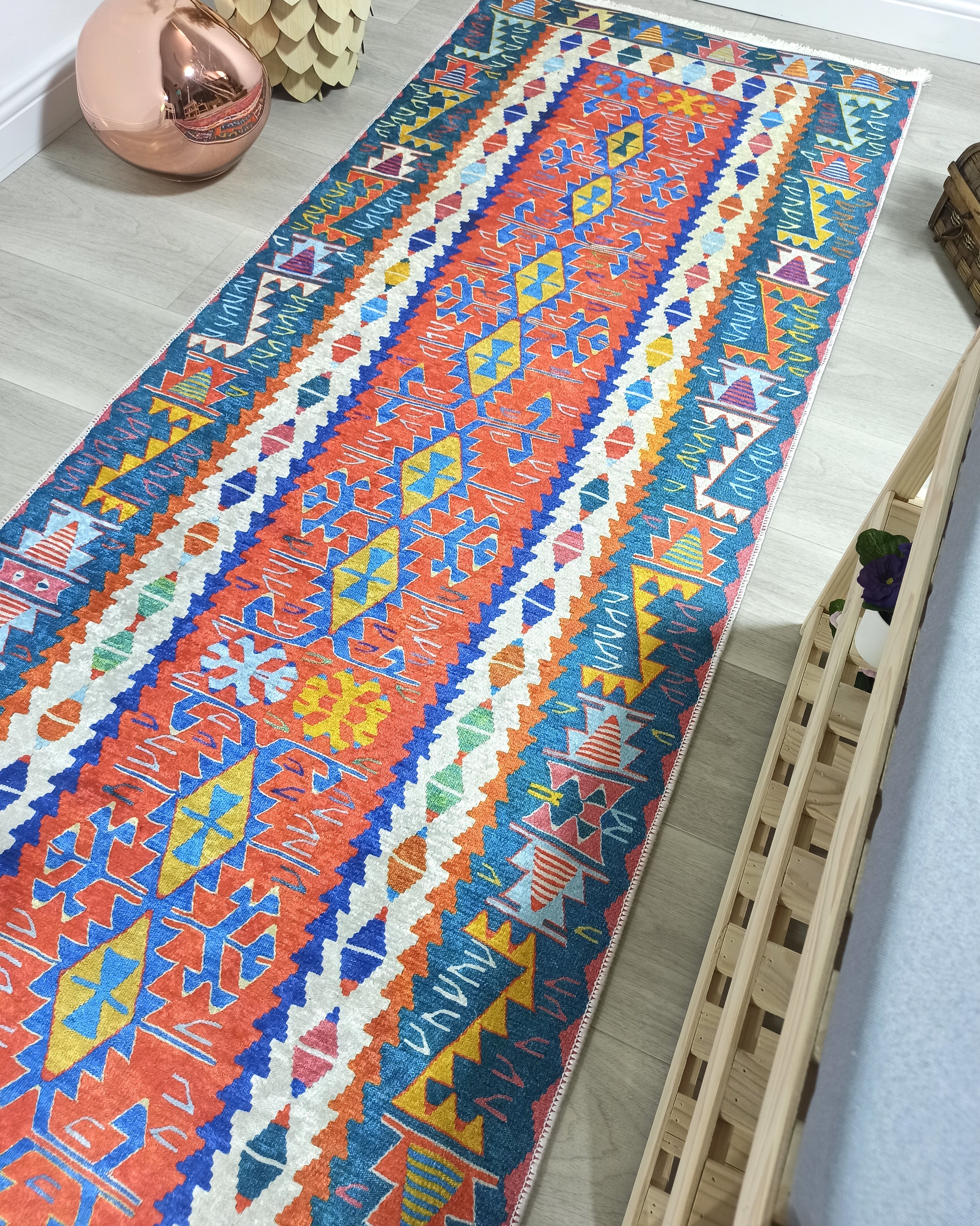 Kilim Style Runner & Rug, Multi Color Rug, Modern Home Décor