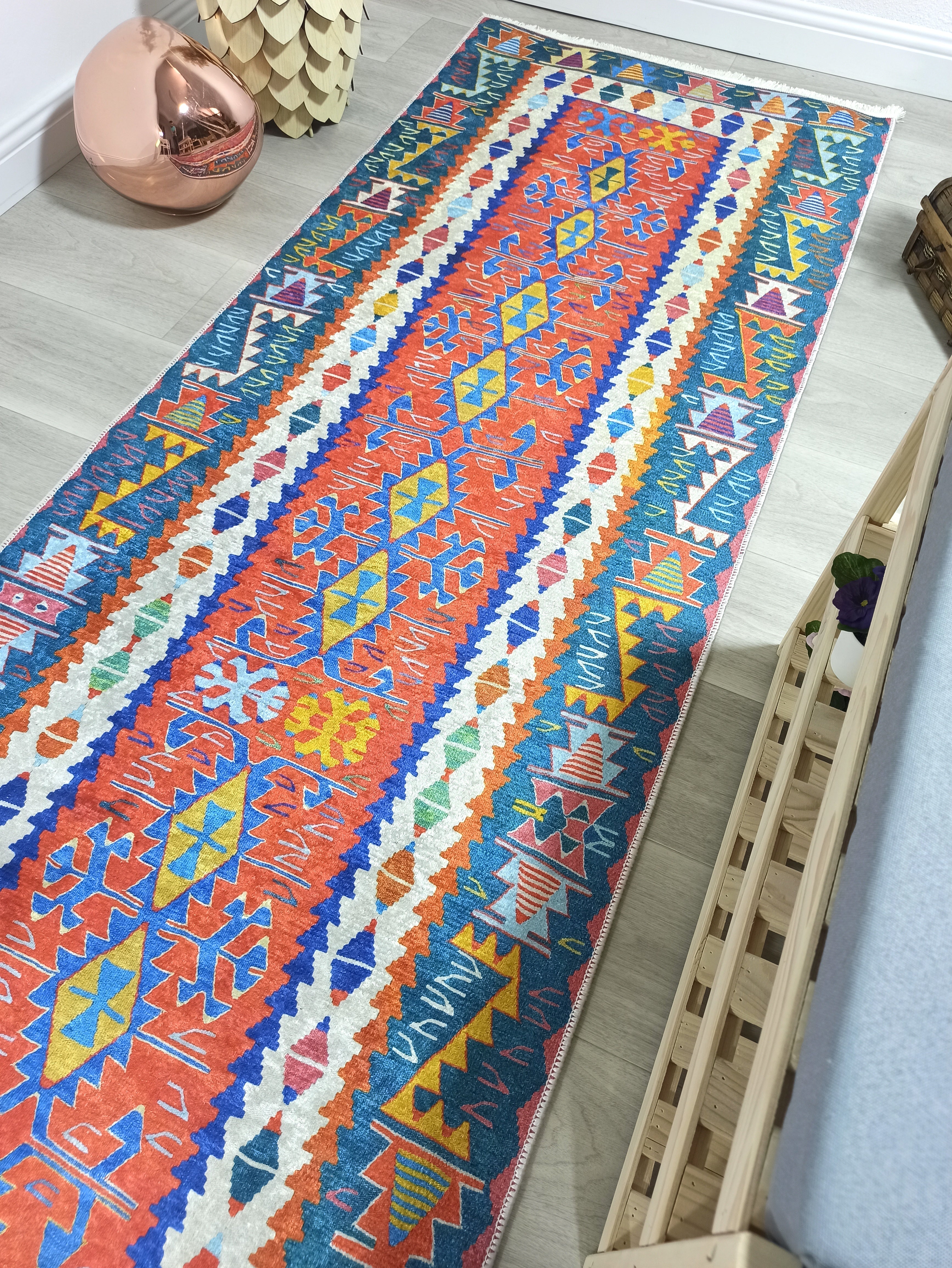 Kilim Style Runner & Rug, Multi Color Rug, Modern Home DΓ©cor