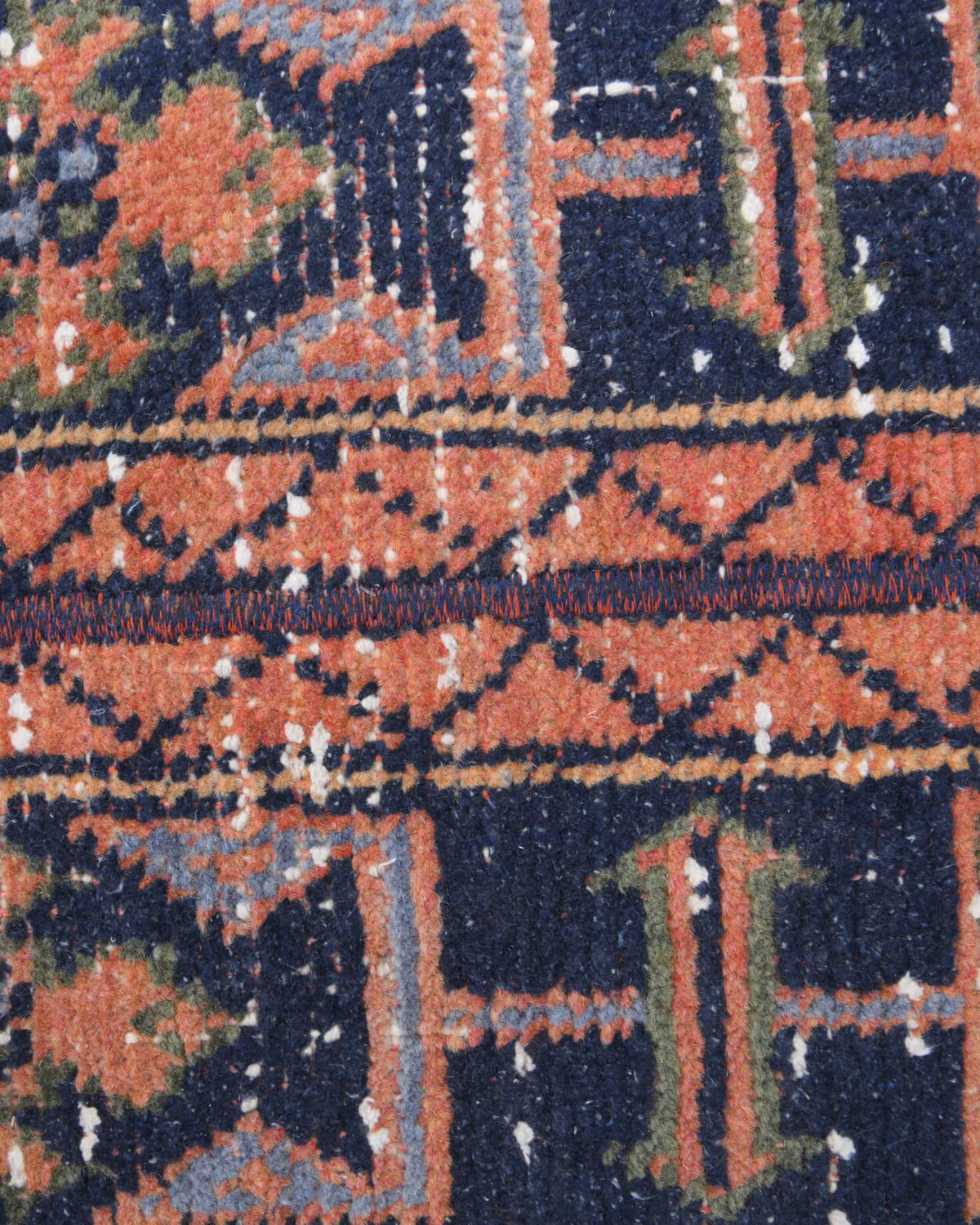 44x335 cm vintage patchwork Anatolian runner rug – Aretepetra, low pile, wool