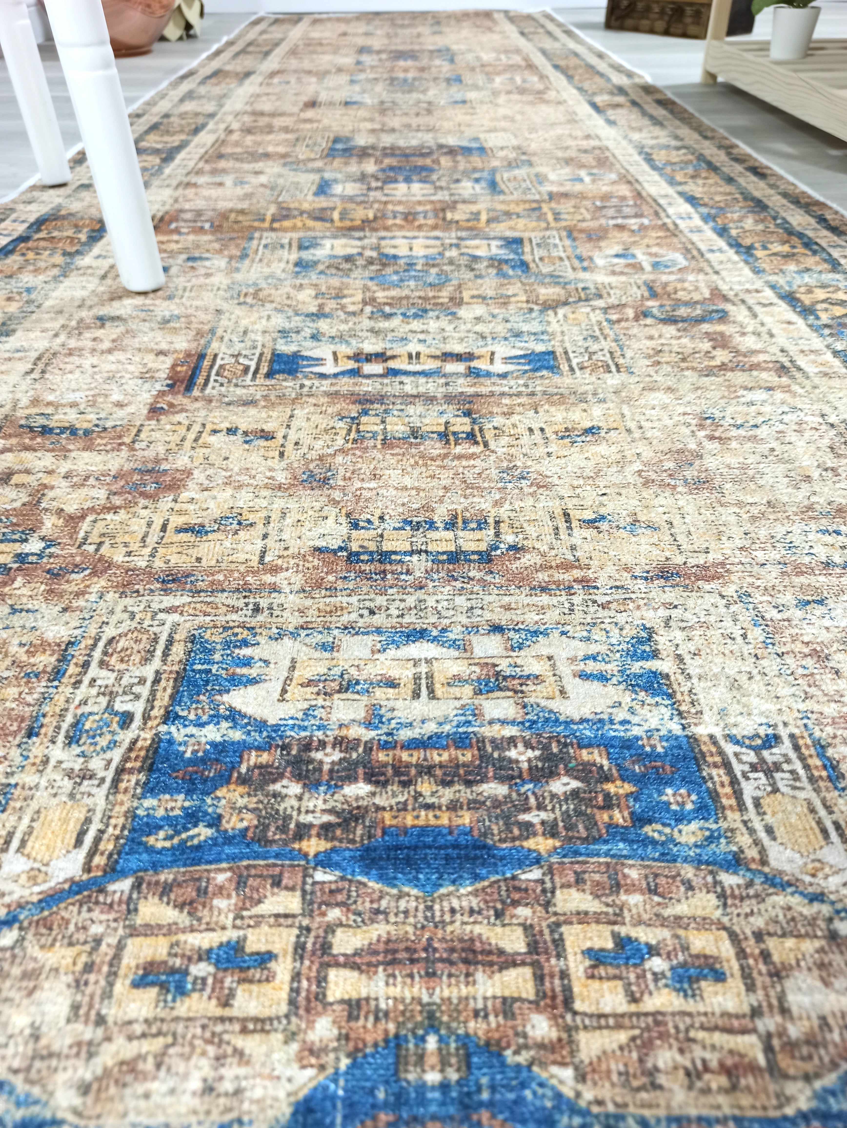 Persian Style Brown Beige Vintage Design Rug