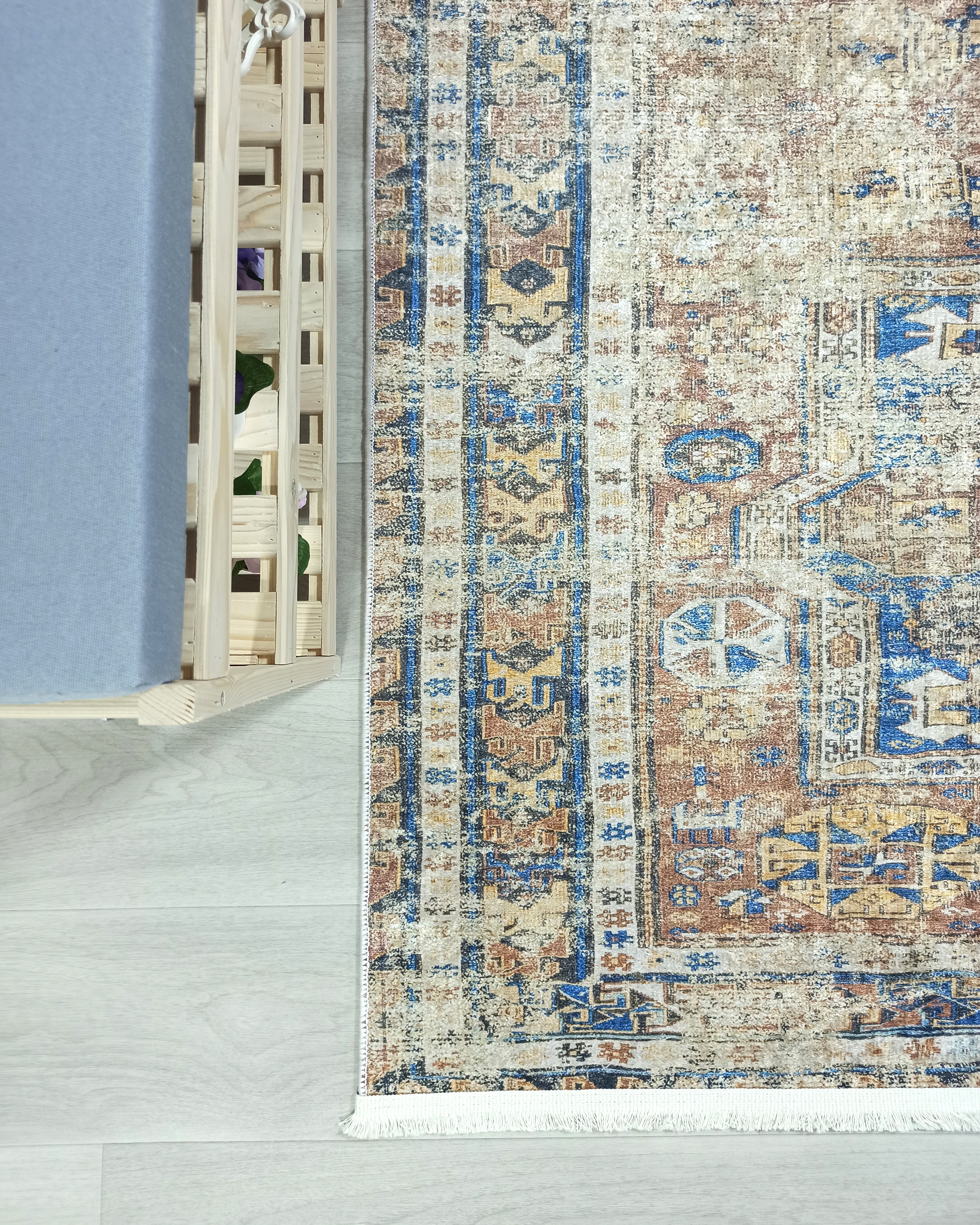 Persian Style Brown Beige Vintage Design Rug