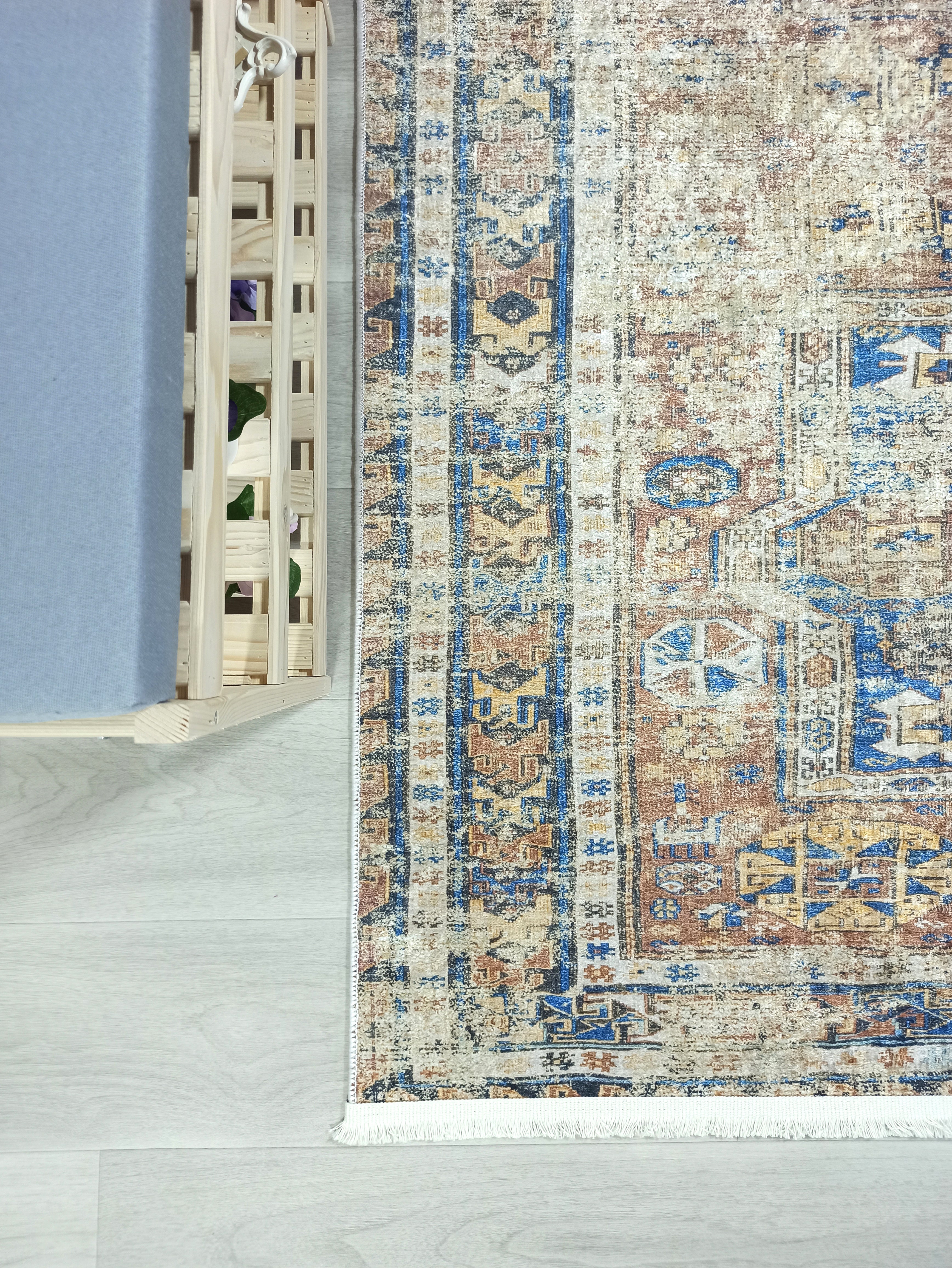 Persian Style Brown Beige Vintage Design Rug