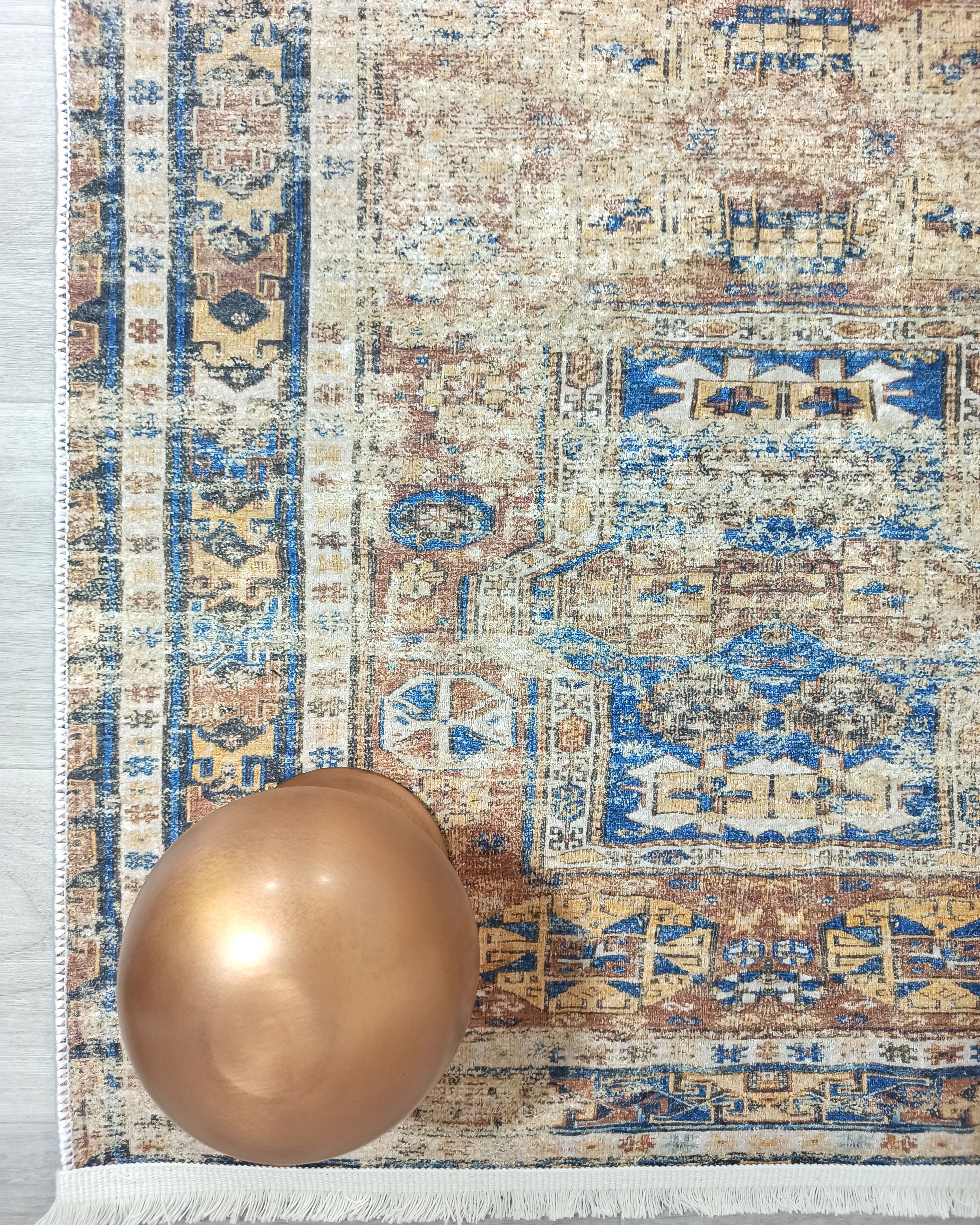 Persian Style Brown Beige Vintage Design Rug