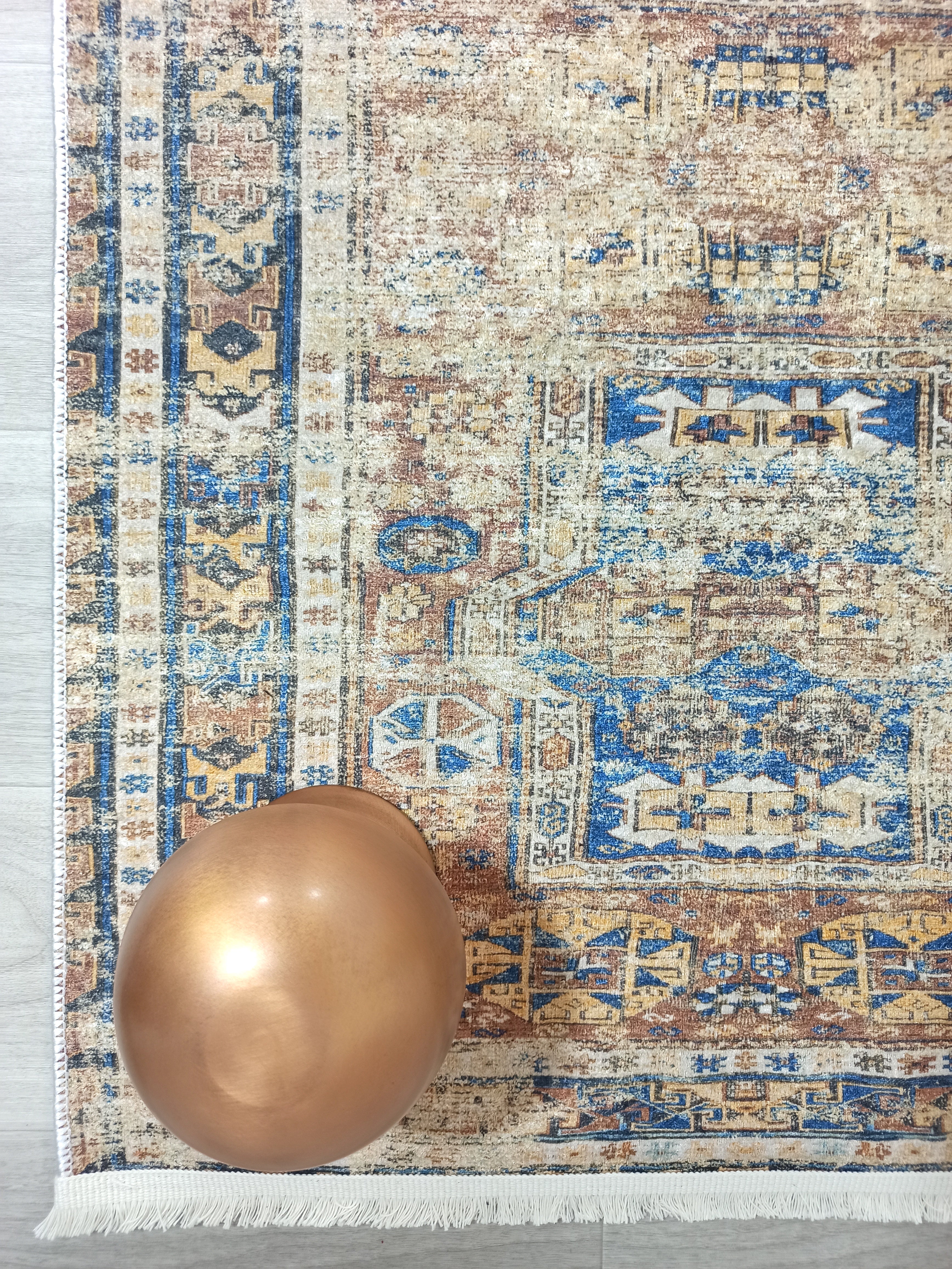 Persian Style Brown Beige Vintage Design Rug