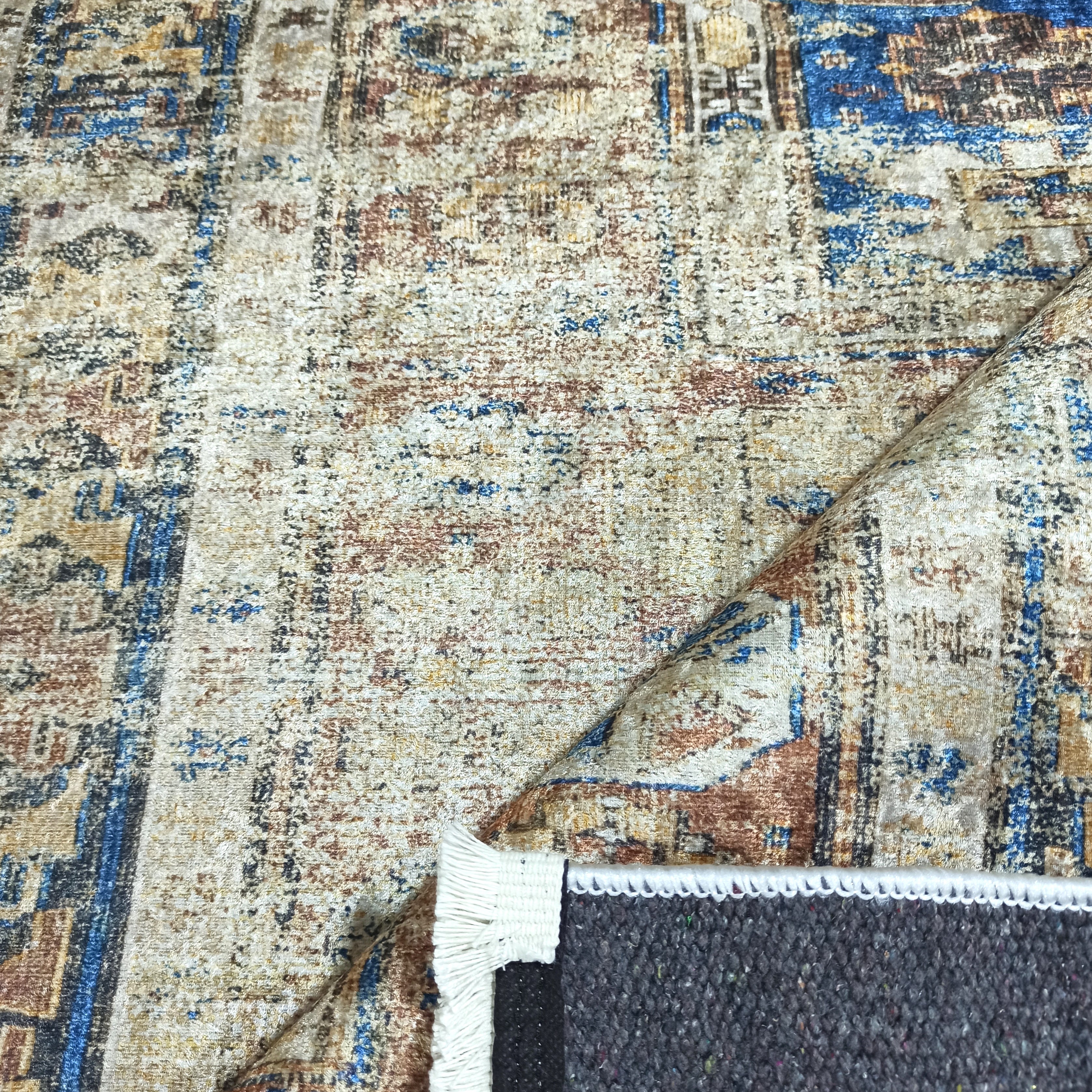 Persian Style Brown Beige Vintage Design Rug