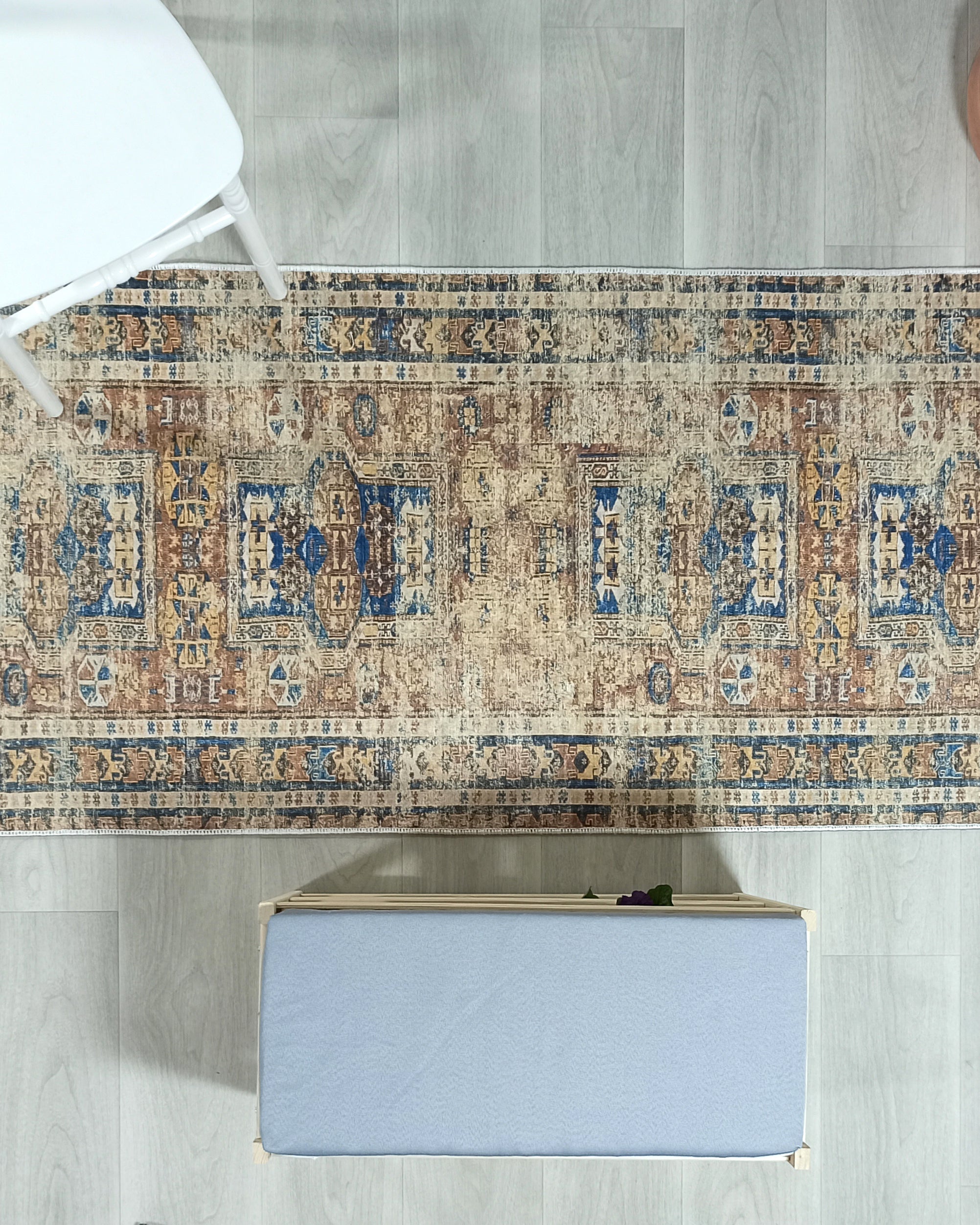 Persian Style Brown Beige Vintage Design Rug