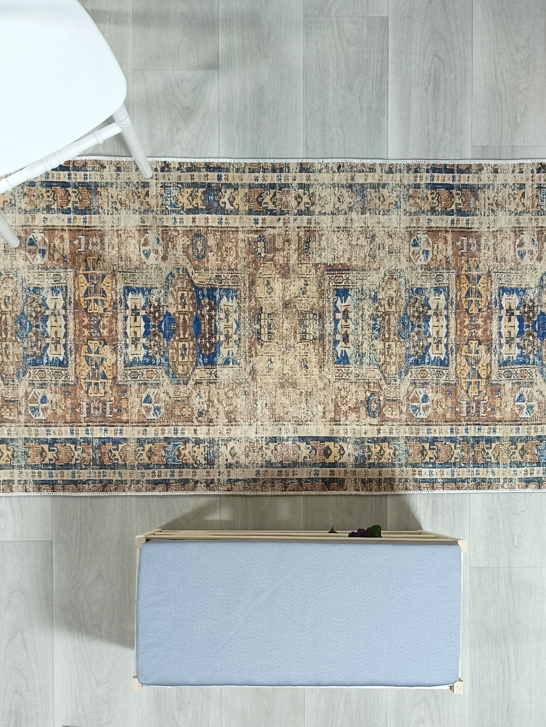 Persian Style Brown Beige Vintage Design Rug