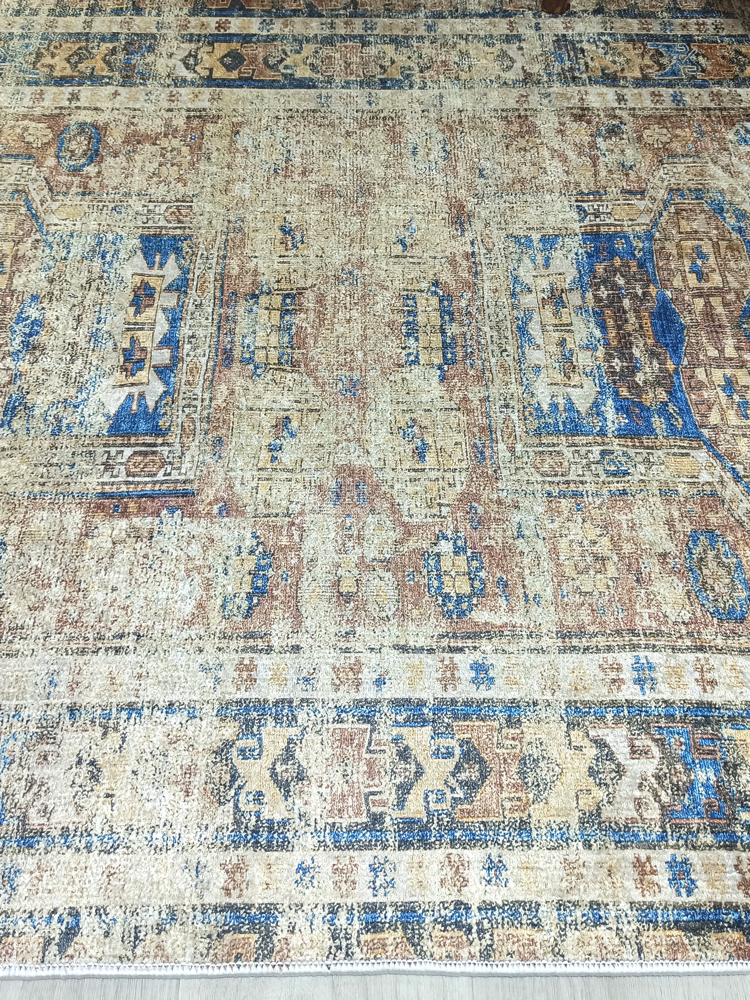 Persian Style Brown Beige Vintage Design Rug