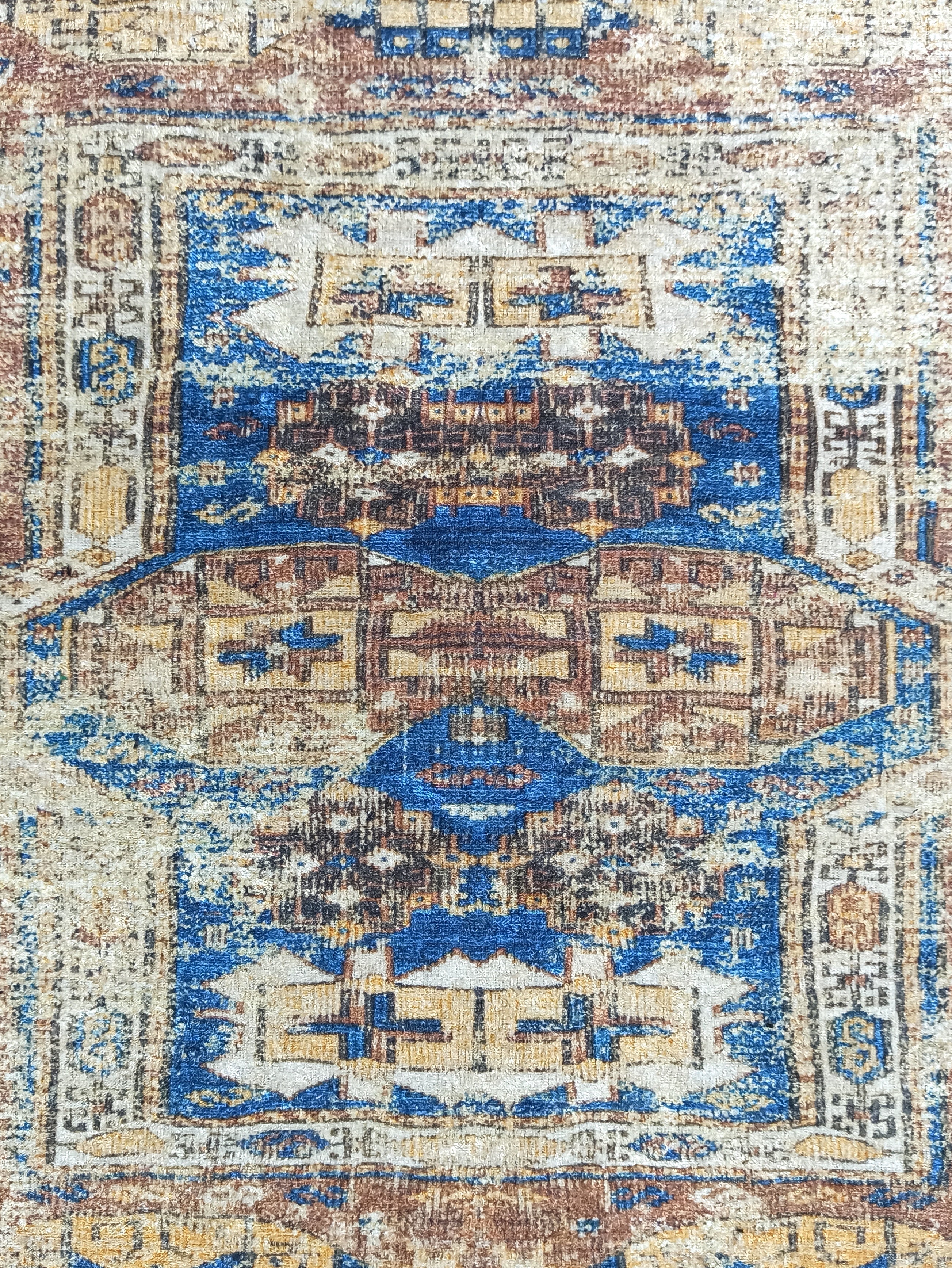 Persian Style Brown Beige Vintage Design Rug