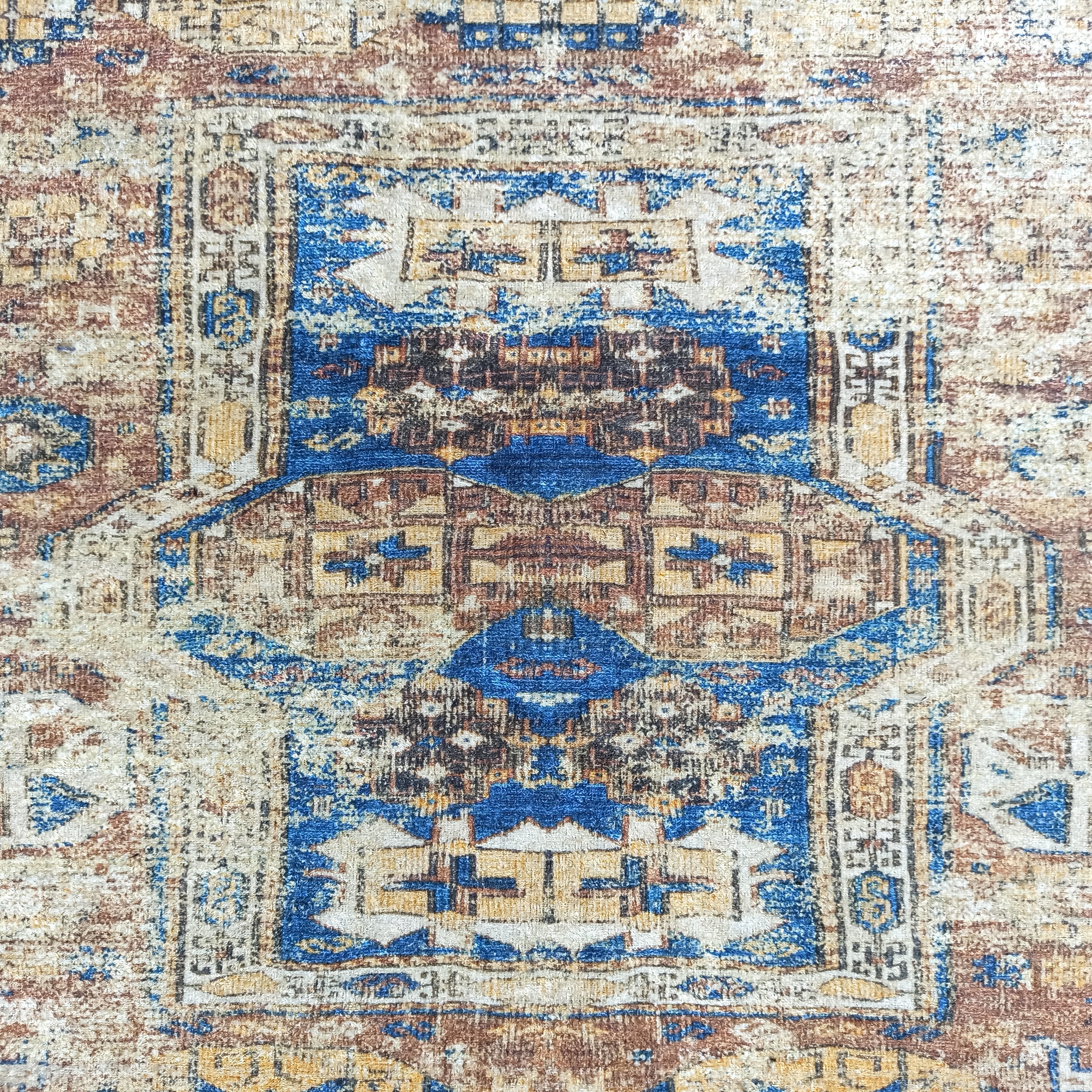 Persian Style Brown Beige Vintage Design Rug