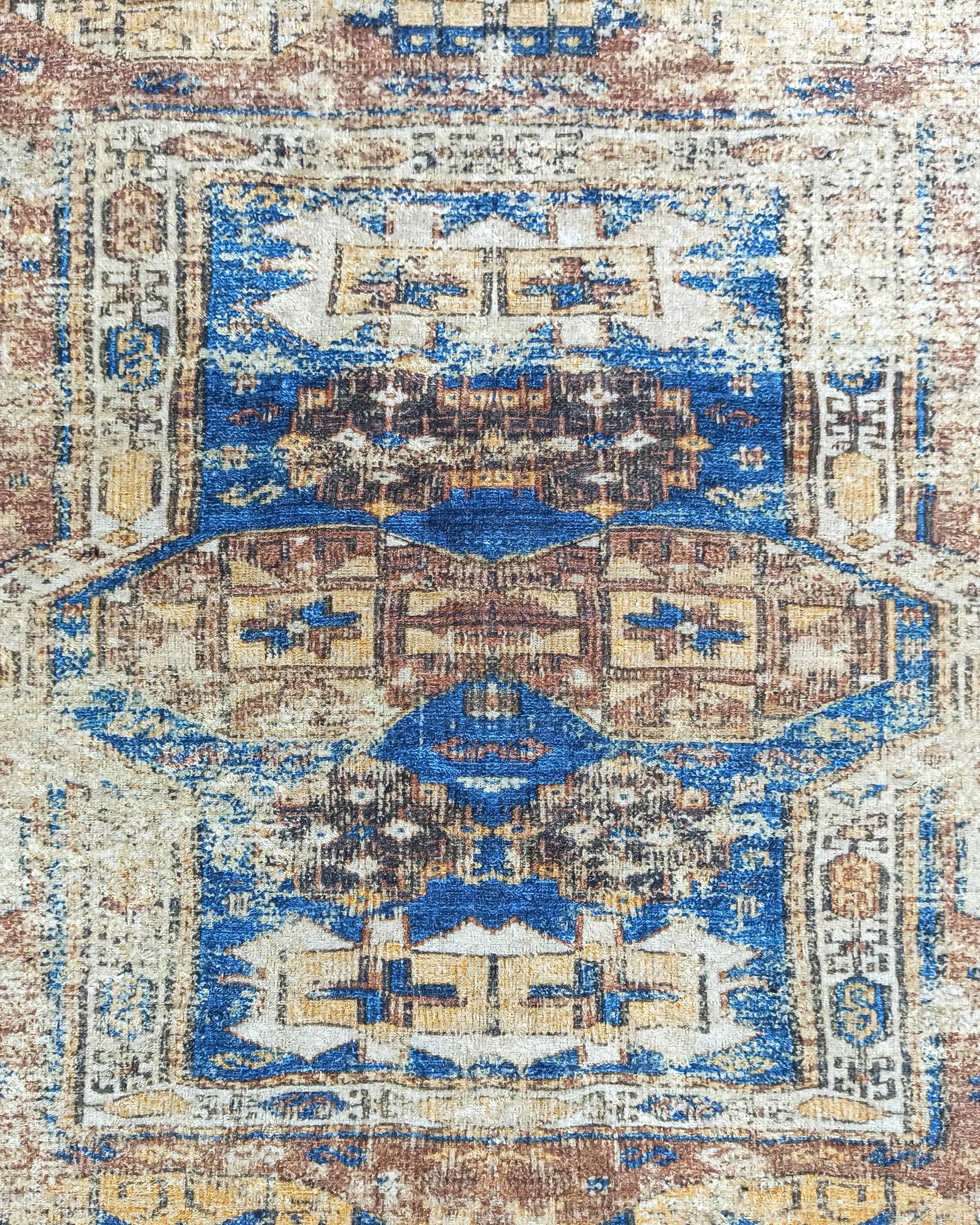 Persian Style Brown Beige Vintage Design Rug
