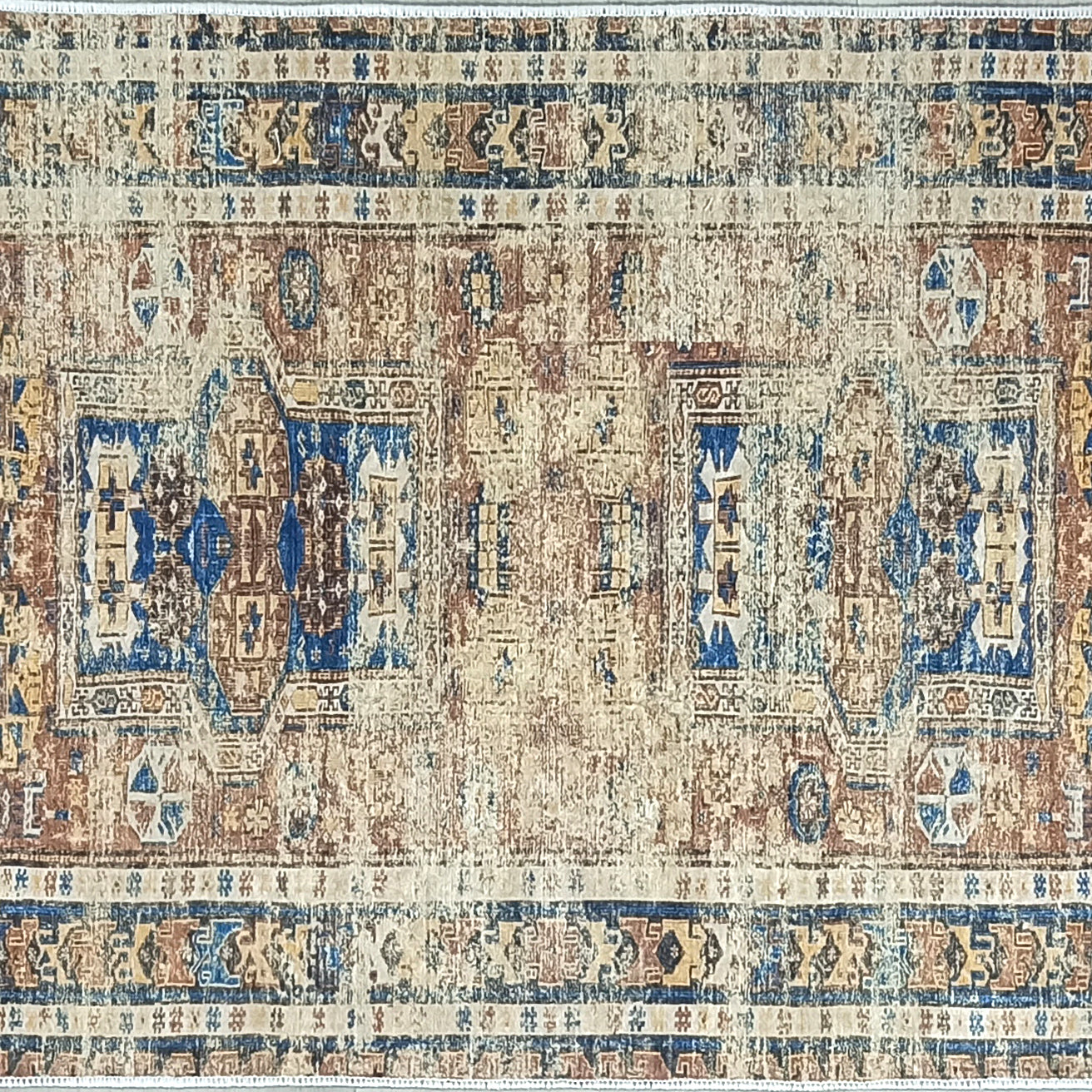 Persian Style Brown Beige Vintage Design Rug