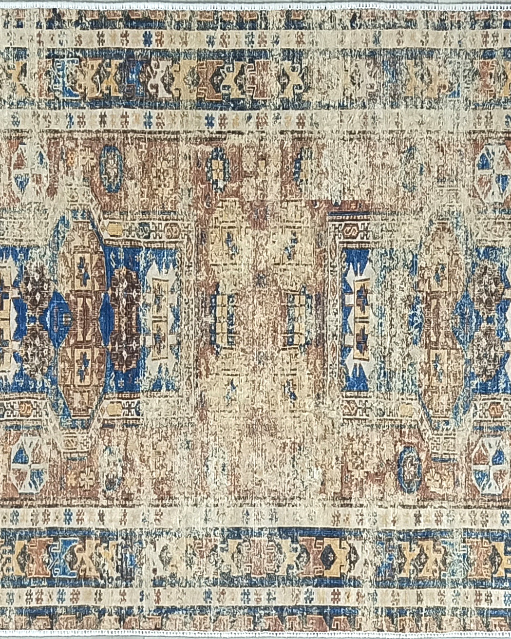 Persian Style Brown Beige Vintage Design Rug