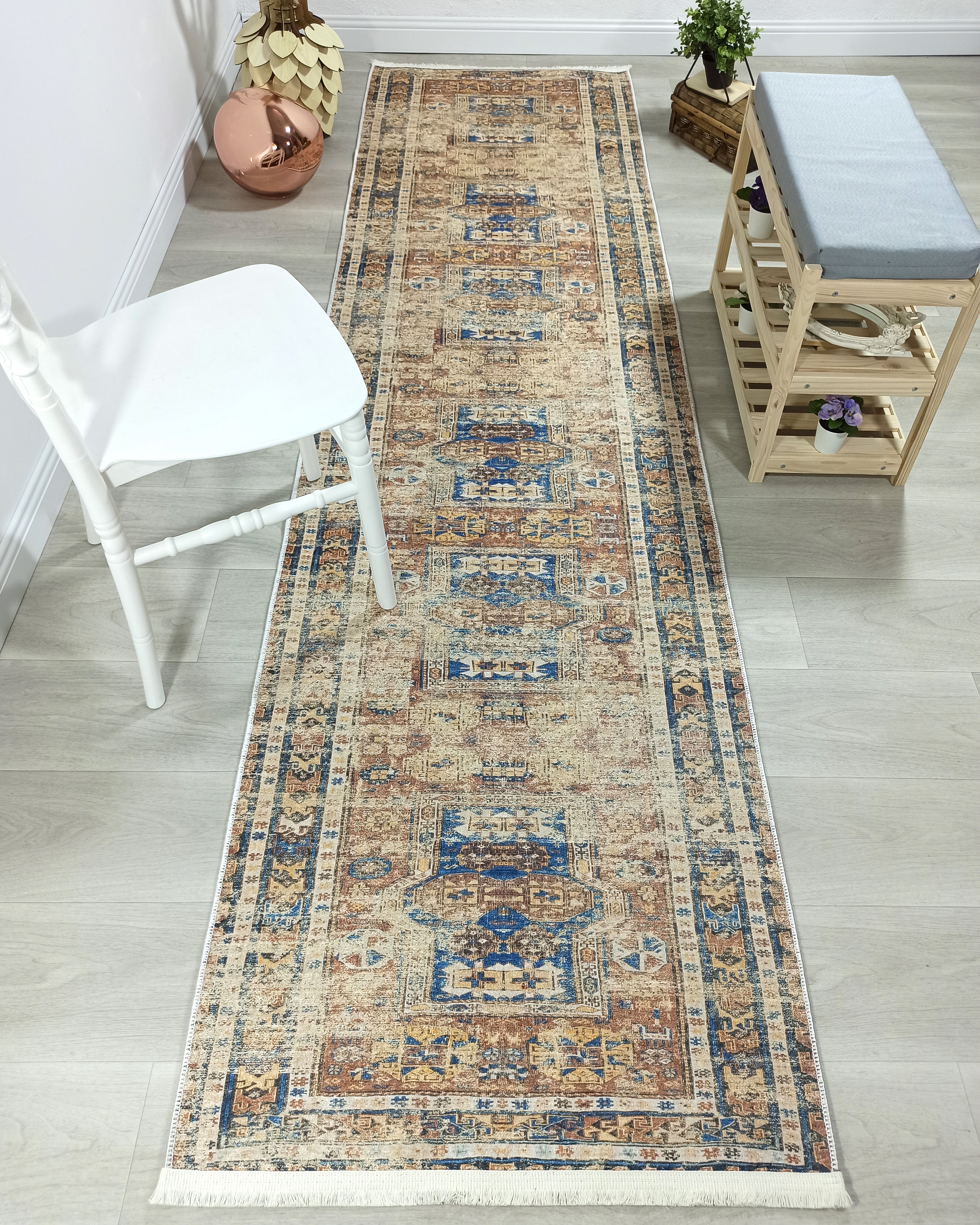 Persian Style Brown Beige Vintage Design Rug