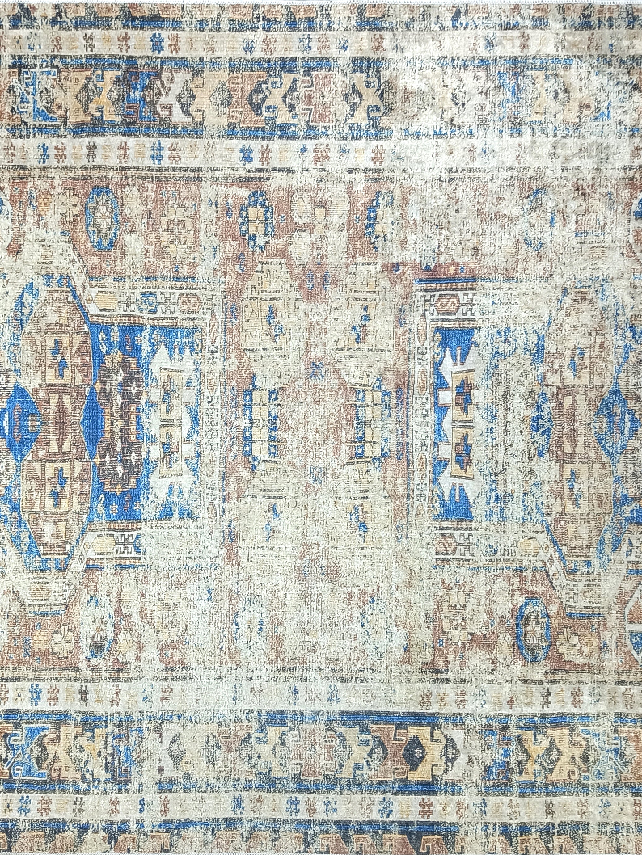 Persian Style Brown Beige Vintage Design Rug