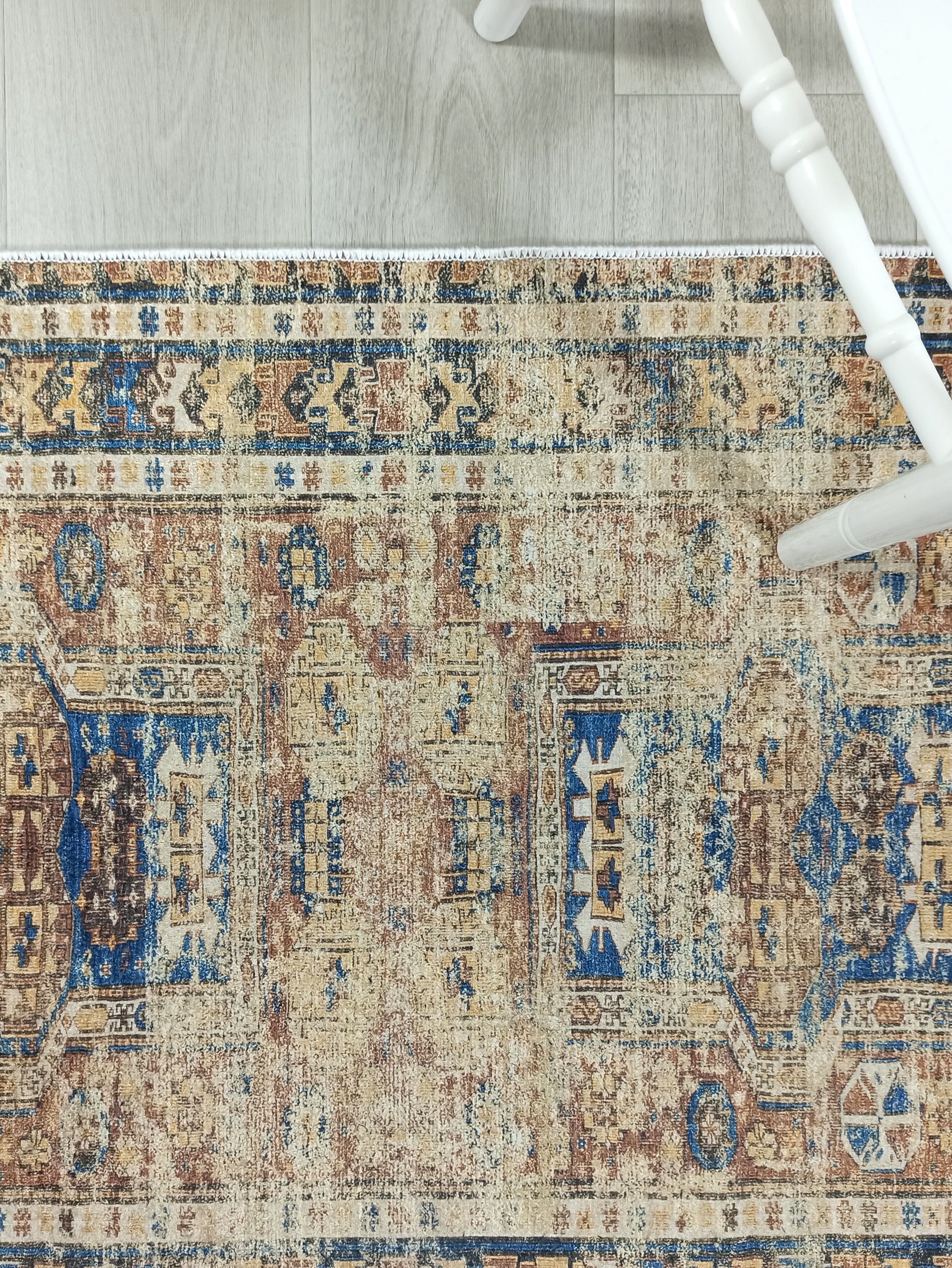 Persian Style Brown Beige Vintage Design Rug