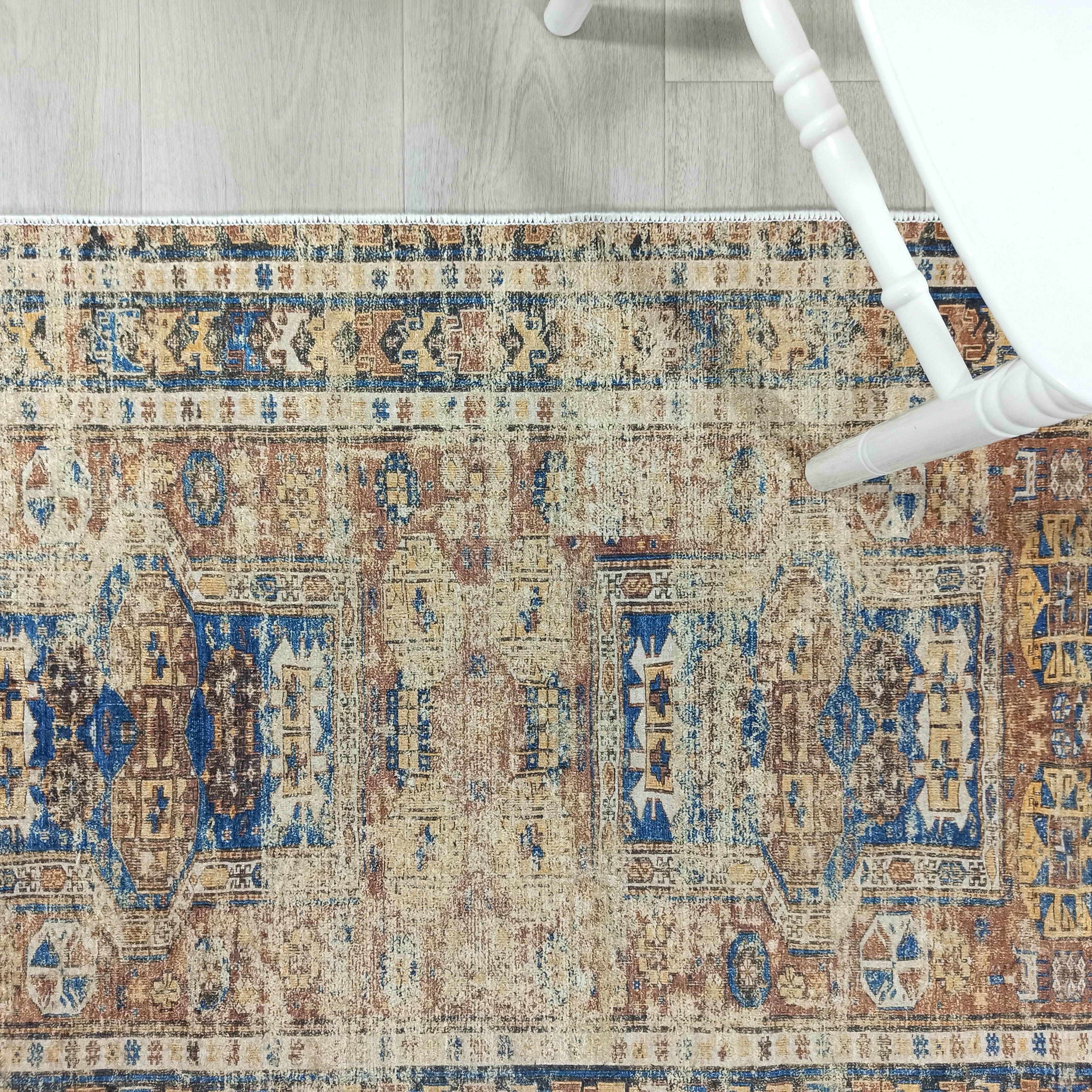 Persian Style Brown Beige Vintage Design Rug