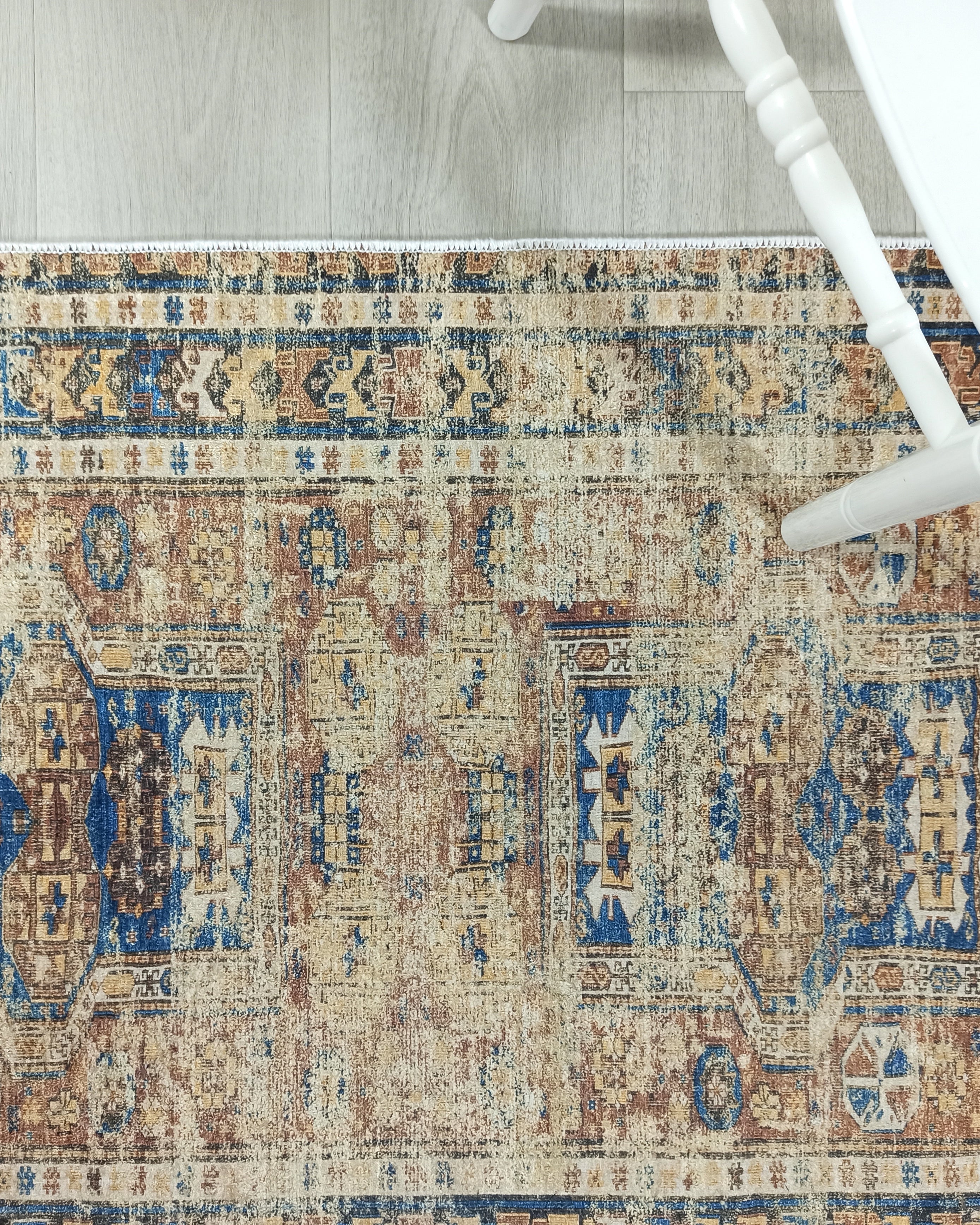 Persian Style Brown Beige Vintage Design Rug