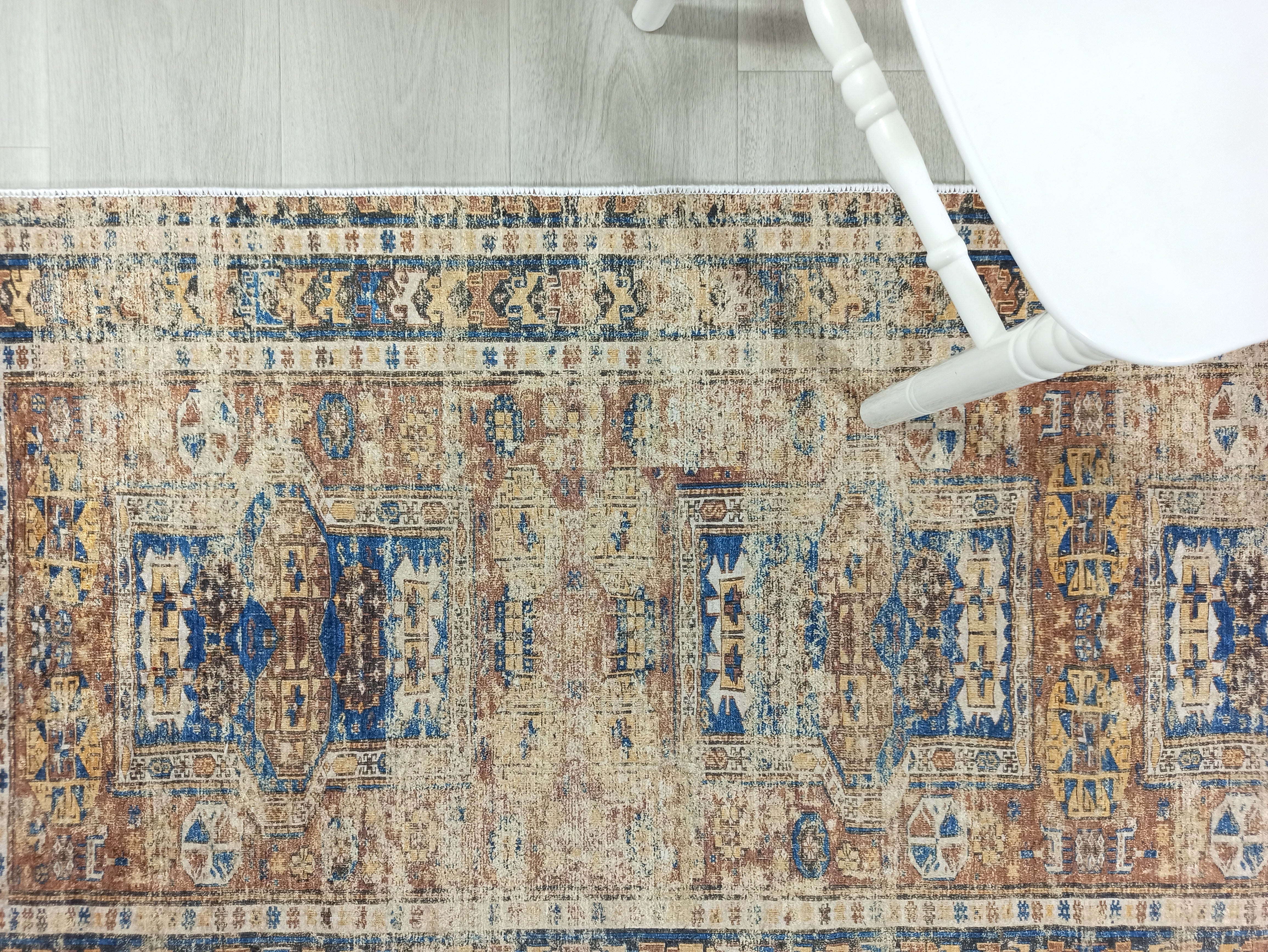 Persian Style Brown Beige Vintage Design Rug