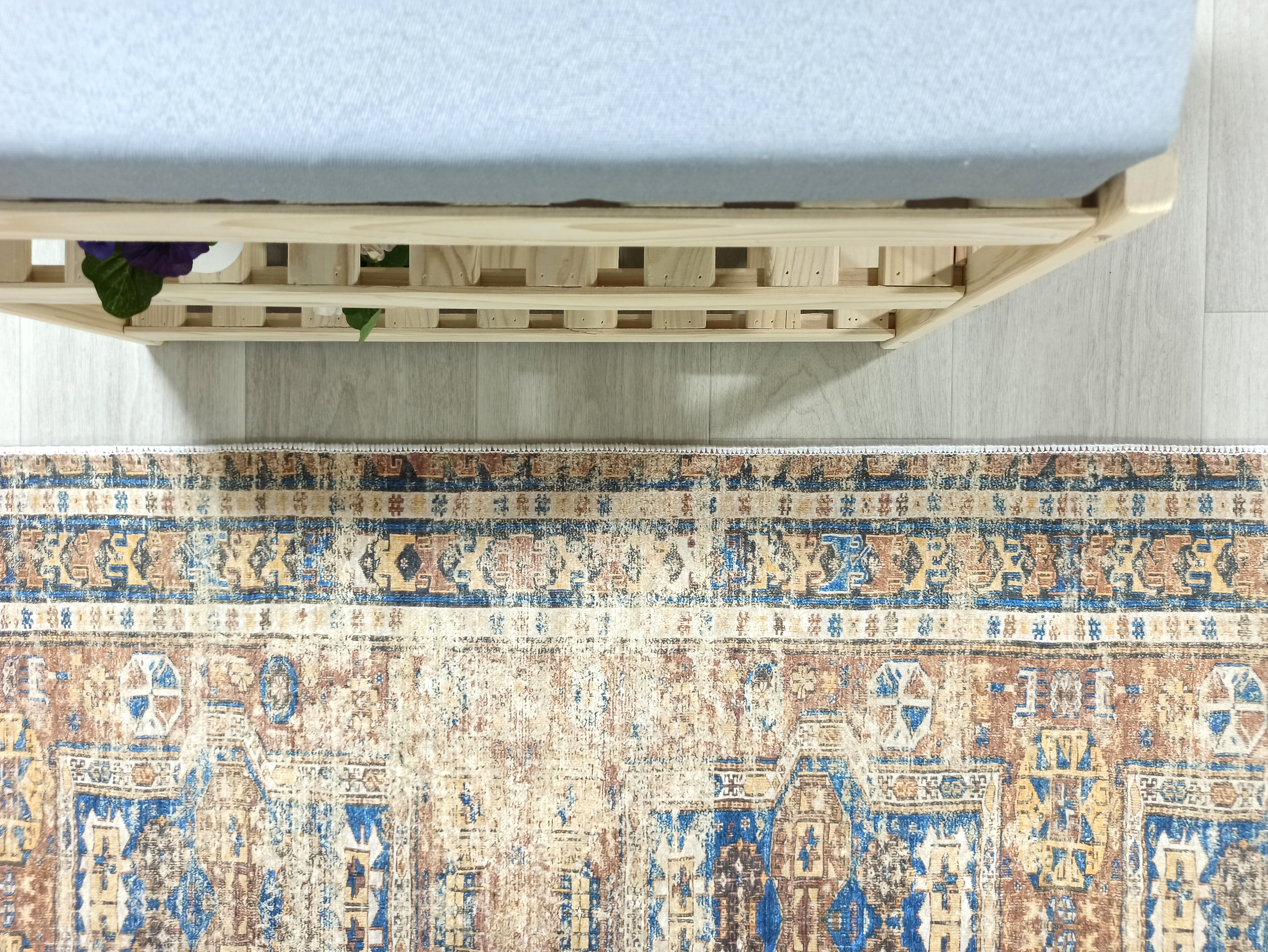 Persian Style Brown Beige Vintage Design Rug