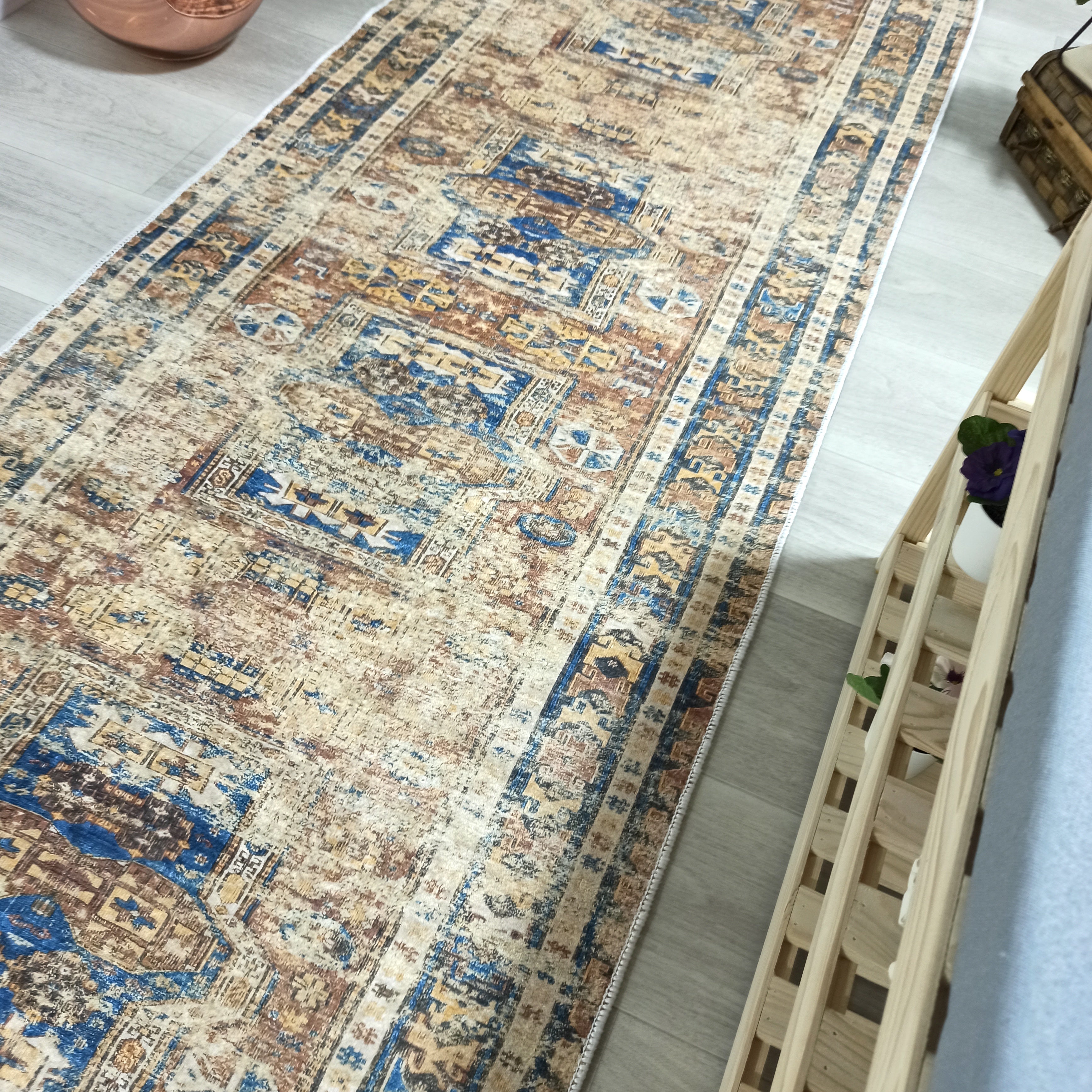 Persian Style Brown Beige Vintage Design Rug