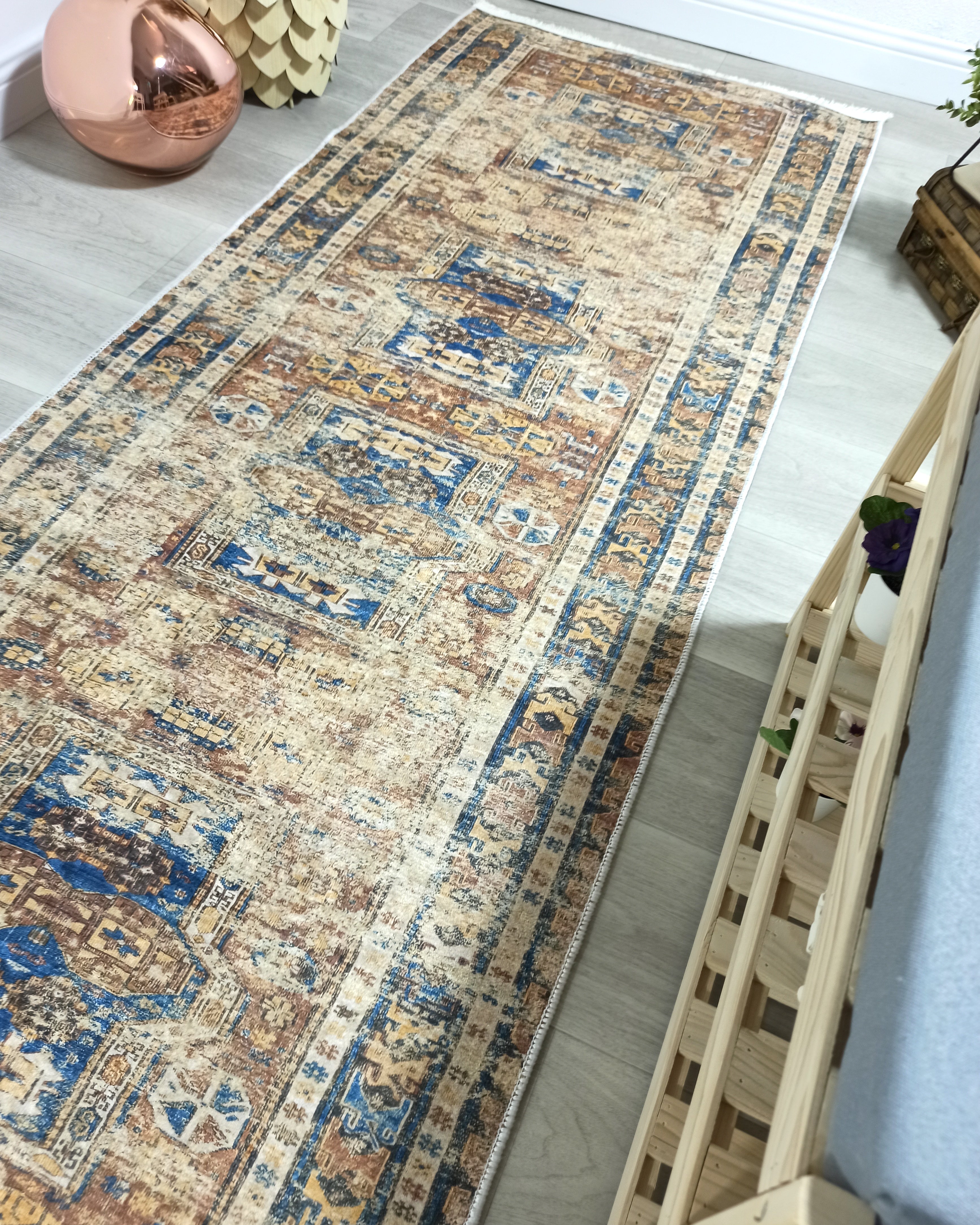 Persian Style Brown Beige Vintage Design Rug