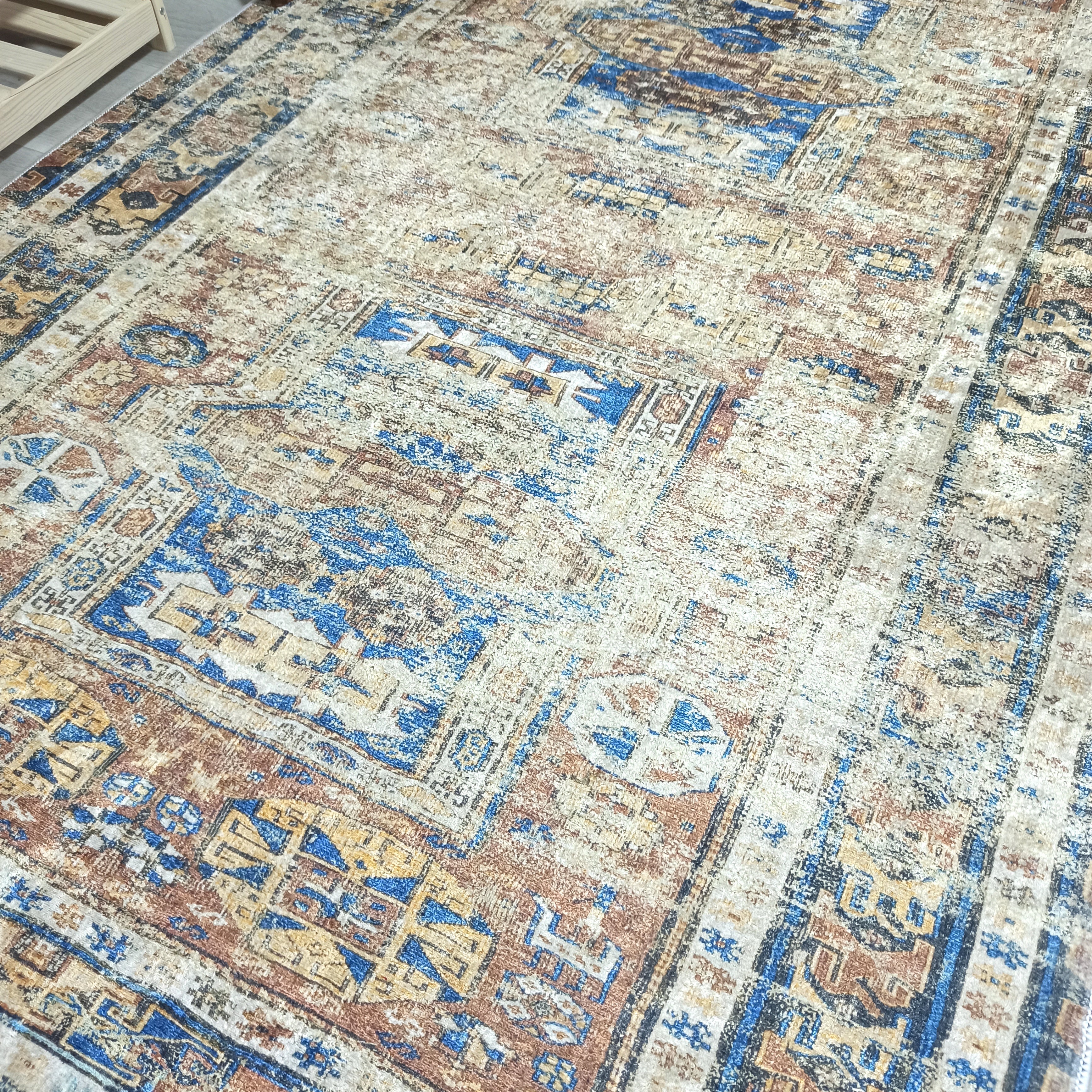 Persian Style Brown Beige Vintage Design Rug