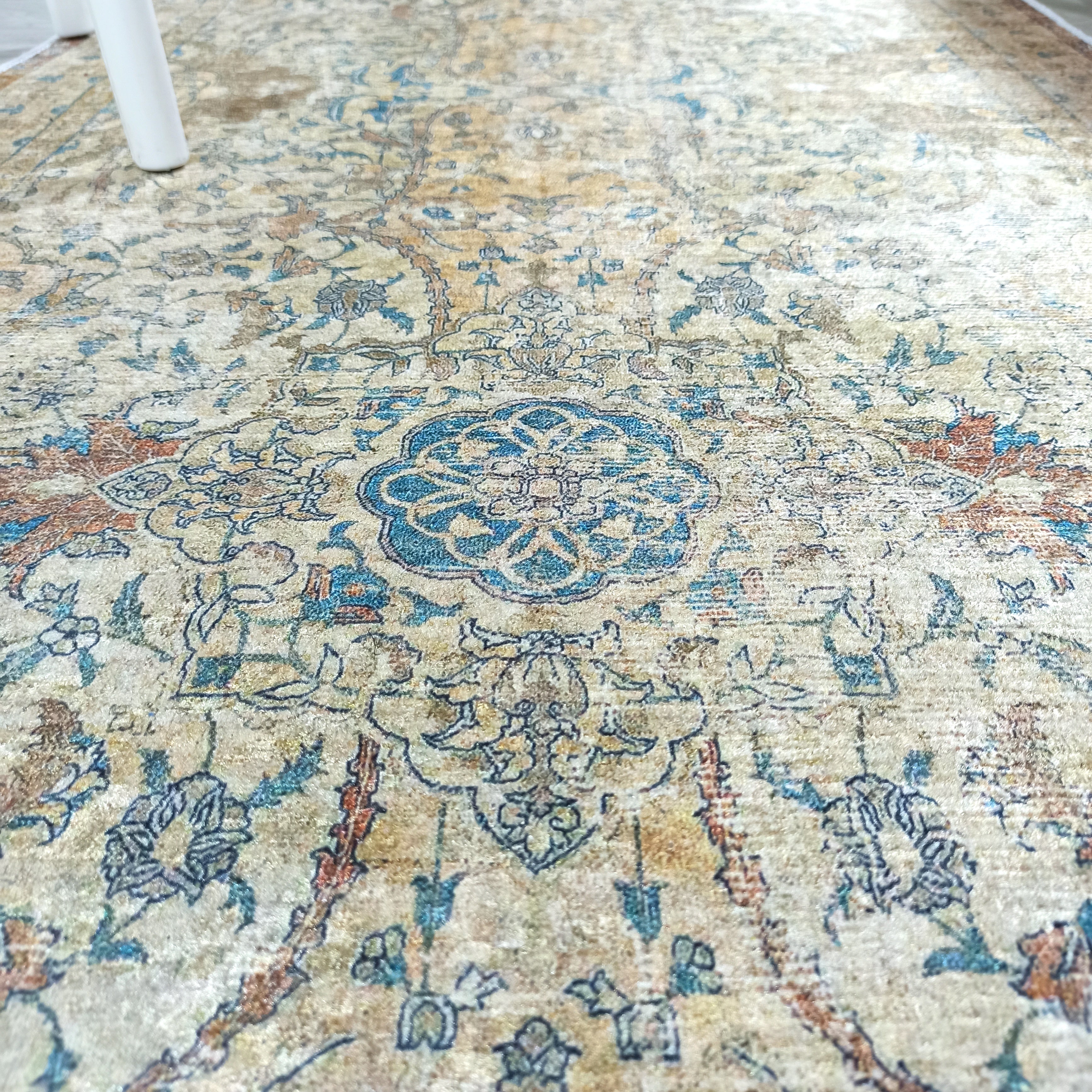 Persian Style Beige Blue Vintage Design Rug