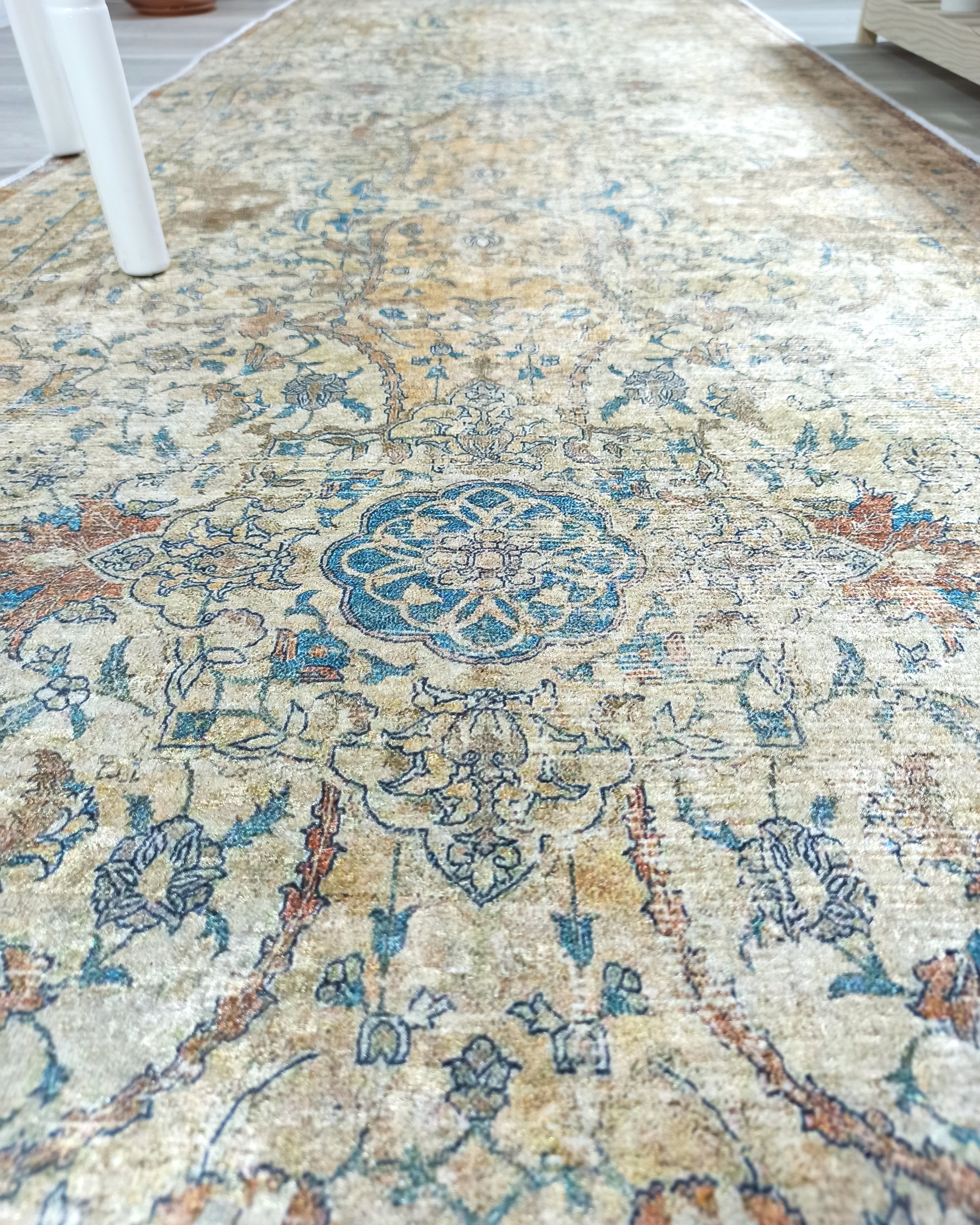 Persian Style Beige Blue Vintage Design Rug
